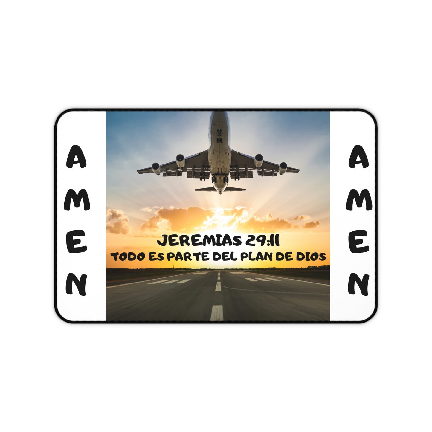 Religious Desk Mat — Jeremías 29:11 "Todo es parte del plan de Dios" (Amen)