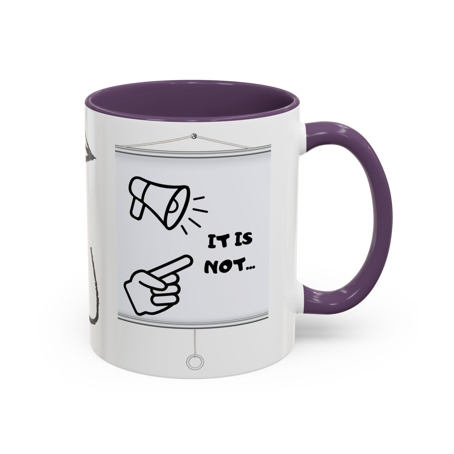 Accent Coffee Mug — Funny 'It Is Not your Fault' Doodle Cartoon Mug (11/15oz)