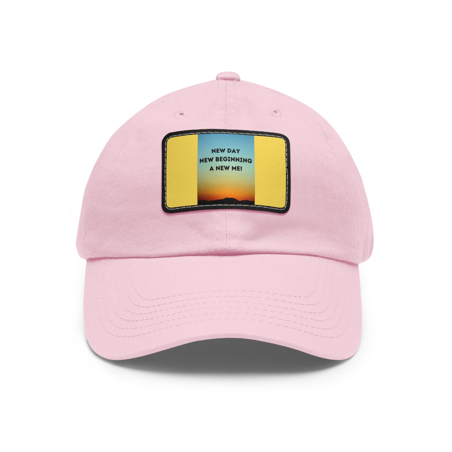 NEW DAY NEW BEGINNING A NEW ME Hat with Leather Patch (Rectangle)