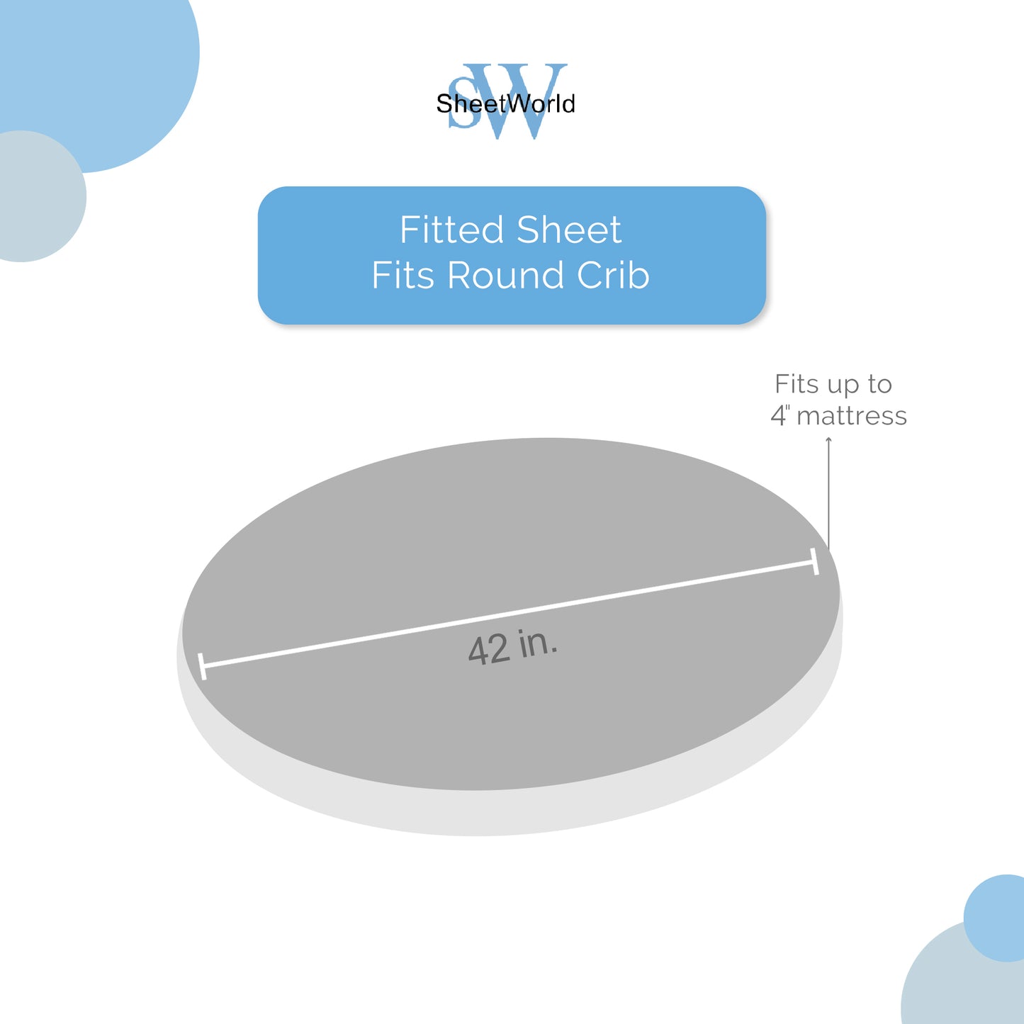 SheetWorld Fitted Round Crib Sheet - 100% Cotton Woven - Colorful