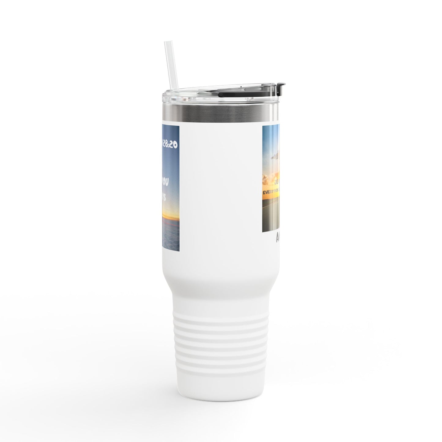 Insulated Travel Mug — 'Jeremiah 29:11' Airplane Prayer Design (Amen)