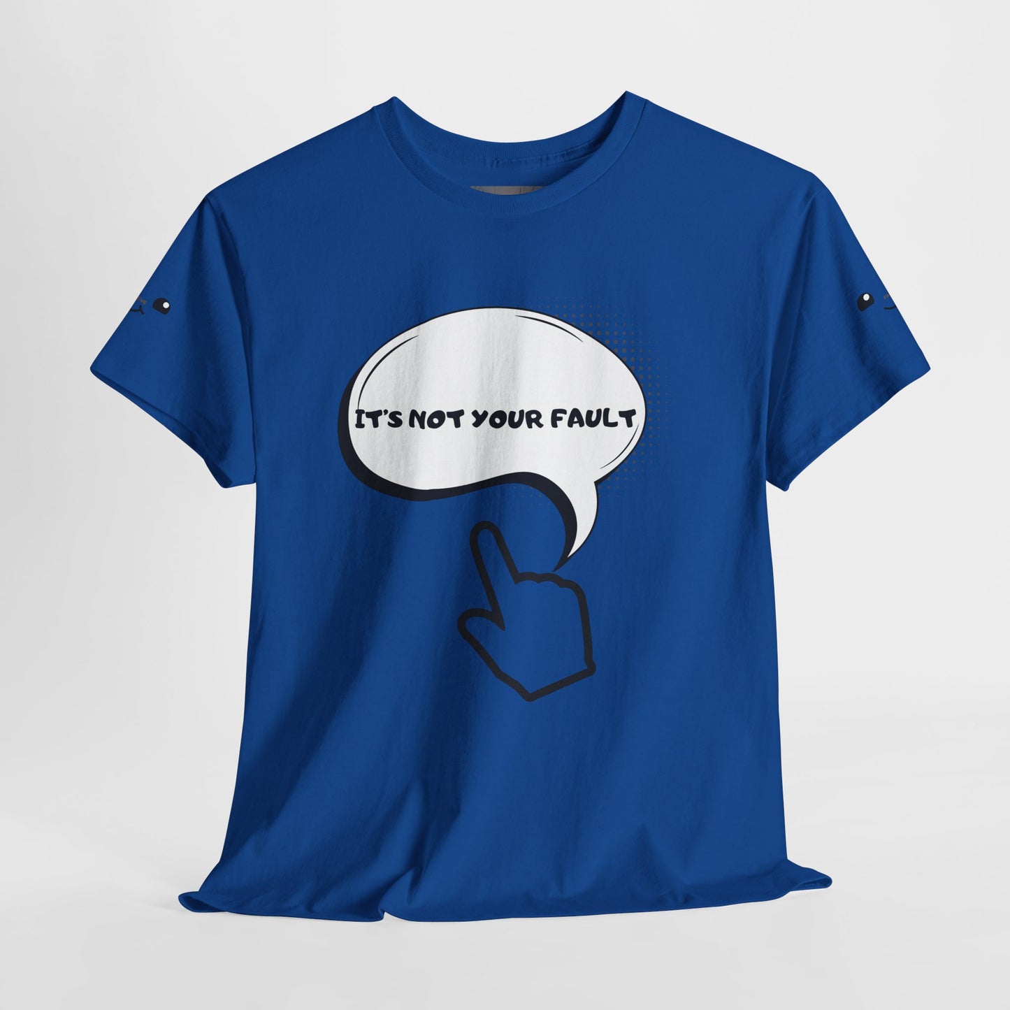 Graphic Tee — "It's Not Your Fault" Comic-Style Pointing Design