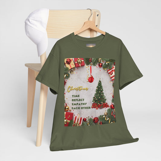 Christmas-Themed Unisex Heavy Cotton Tee, Holiday Gift, Festive Apparel, Family Gatherings, New Year Celebrations, Cute Christmas Shirt
