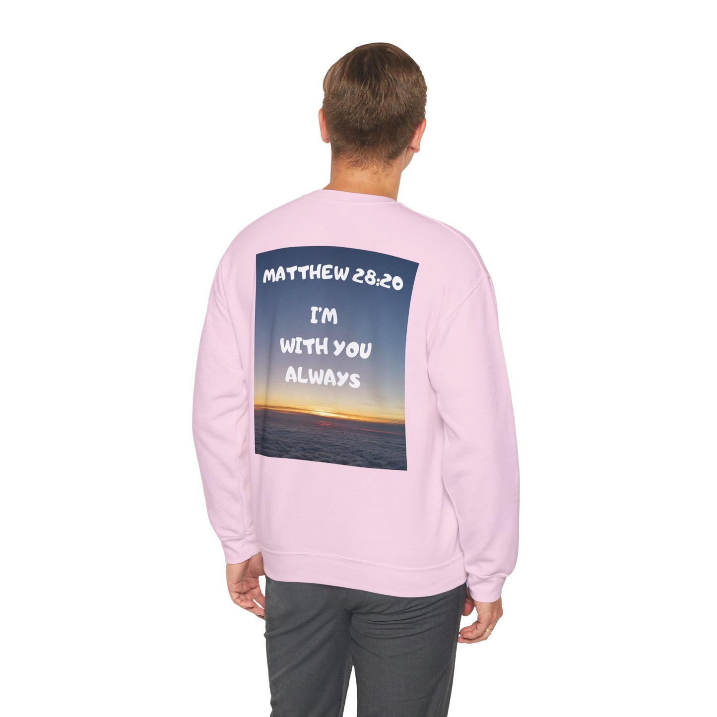 "Jeremiah 29:11 / Matthew 28:20" Christian Crewneck Inspirational Bible Verse Sweatshirt