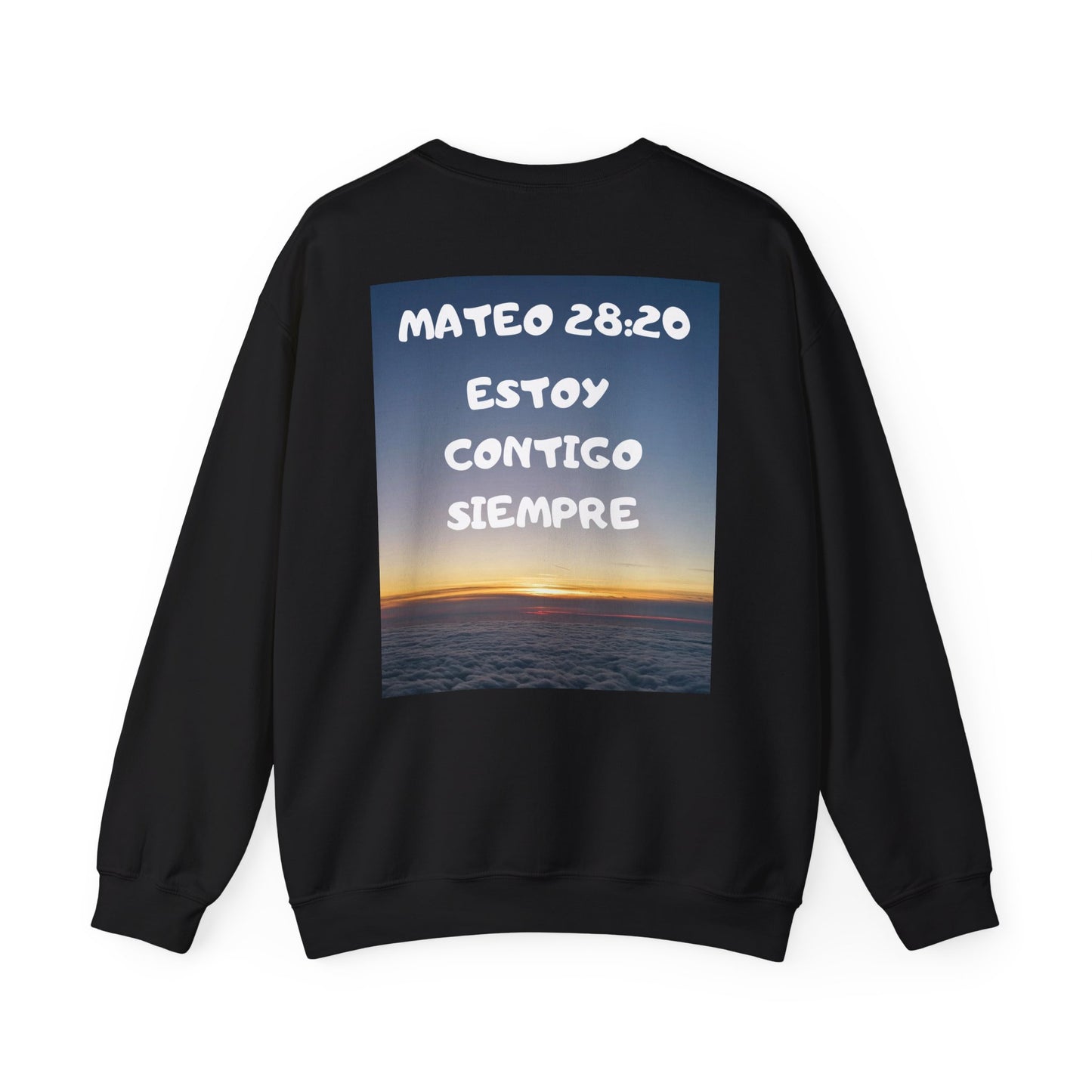 Christian Sweatshirt — Jeremías 29:11 & Mateo 28:20 Inspirational Crewneck