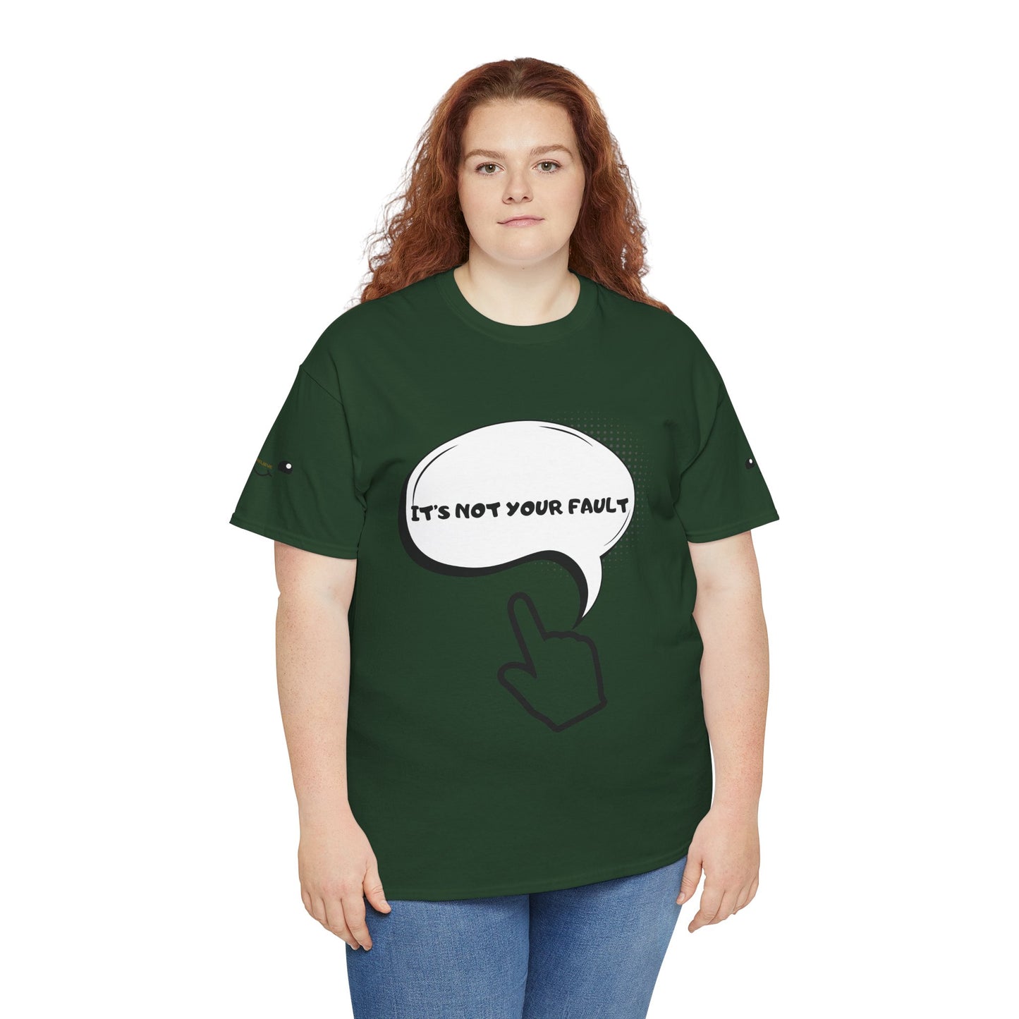 Graphic Tee — "It's Not Your Fault" Comic-Style Pointing Design