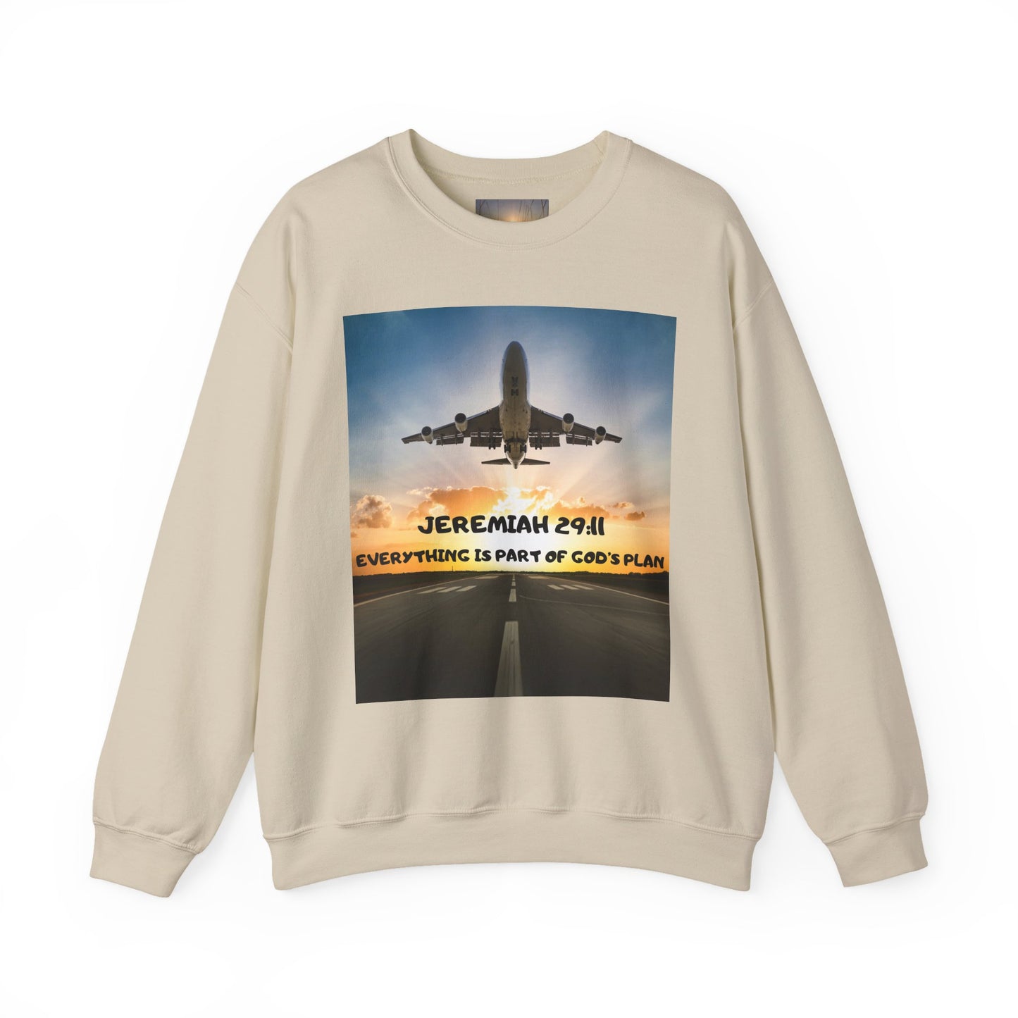 "Jeremiah 29:11 / Matthew 28:20" Christian Crewneck Inspirational Bible Verse Sweatshirt