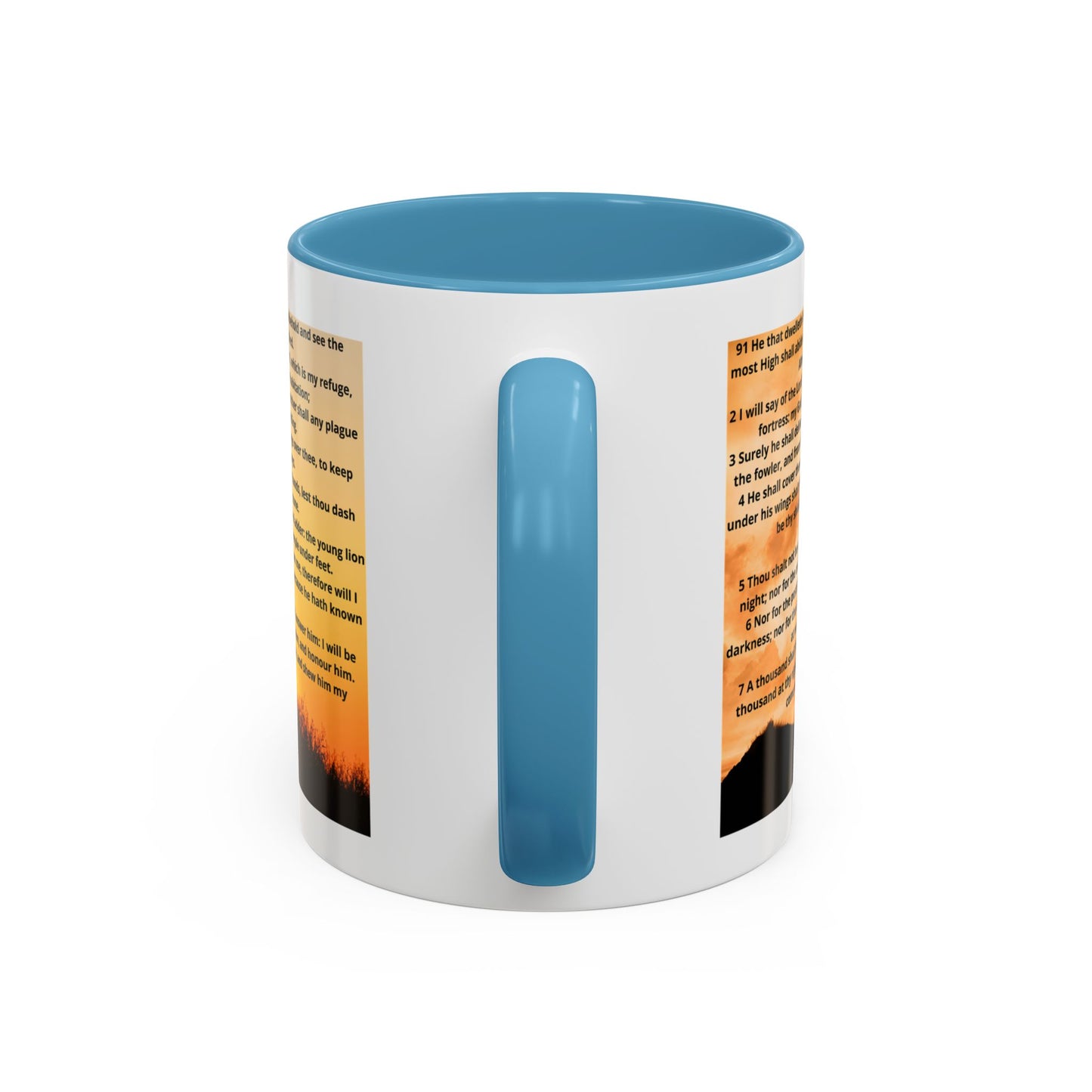PSALM 91 Inspirational Lion Accent Coffee Mug | Motivational Gift, Scripture Mug, Unique Home Decor, Faith-Based Coffee Cup, Lion Design