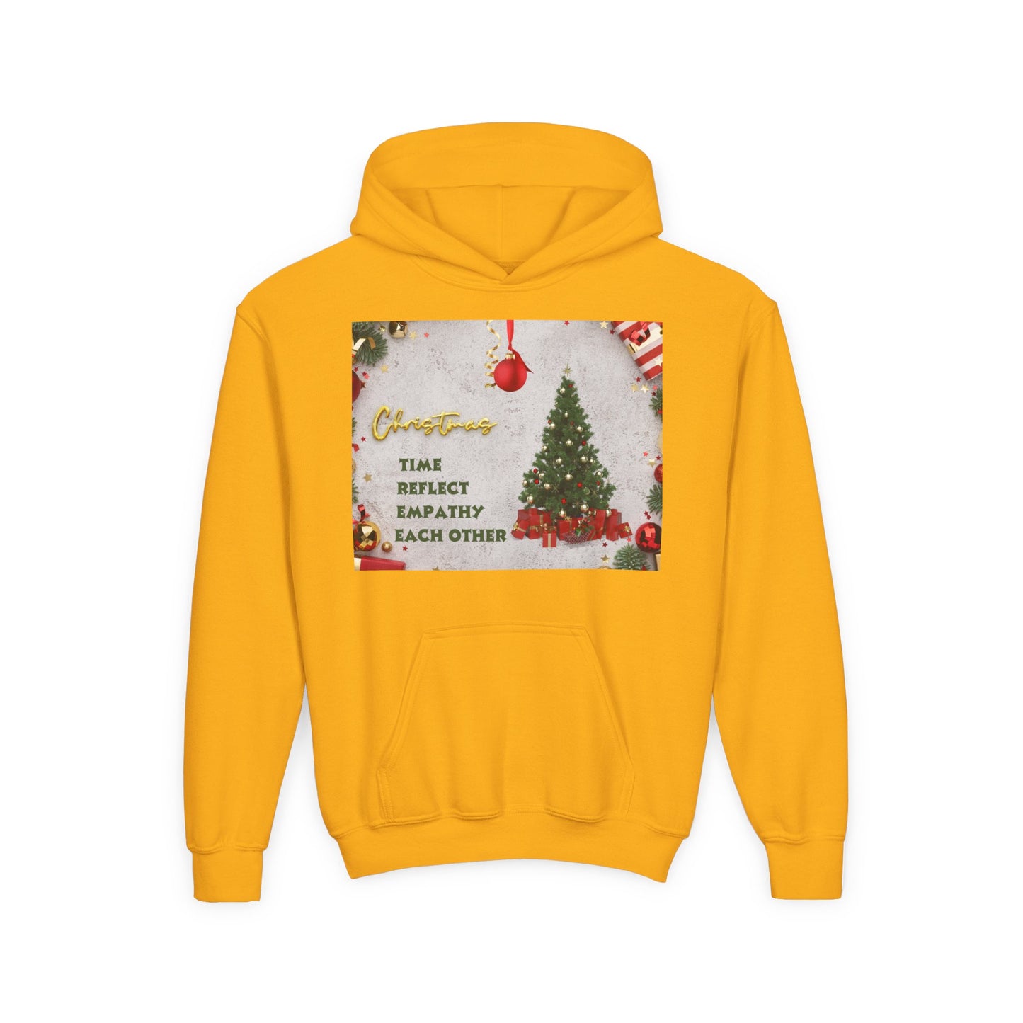 Youth Hooded Sweatshirt - Christmas Cheer, Cozy Holiday Gift, Festive Sweatshirt for Kids, Seasonal Wear, New Year Celebration