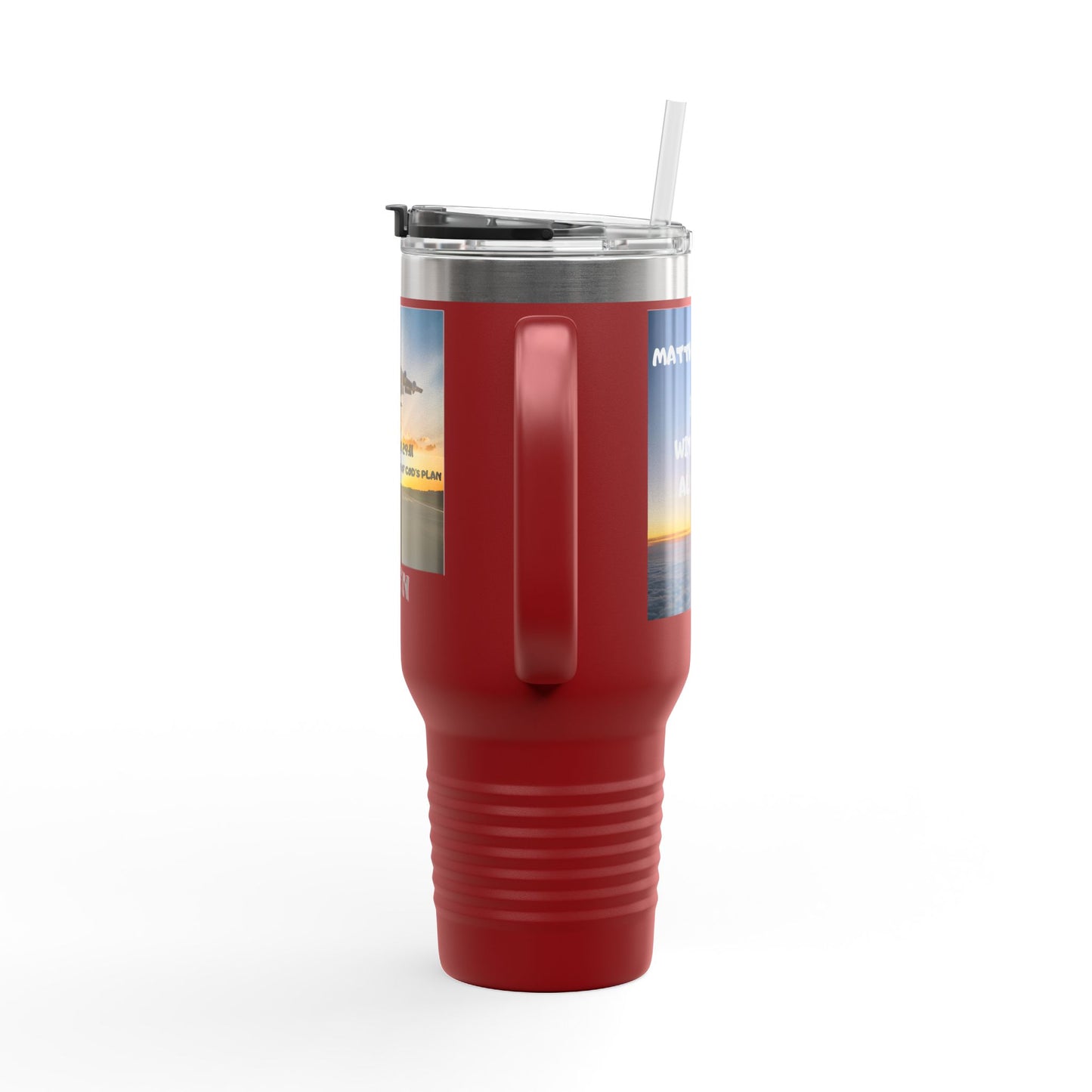 Insulated Travel Mug — 'Jeremiah 29:11' Airplane Prayer Design (Amen)