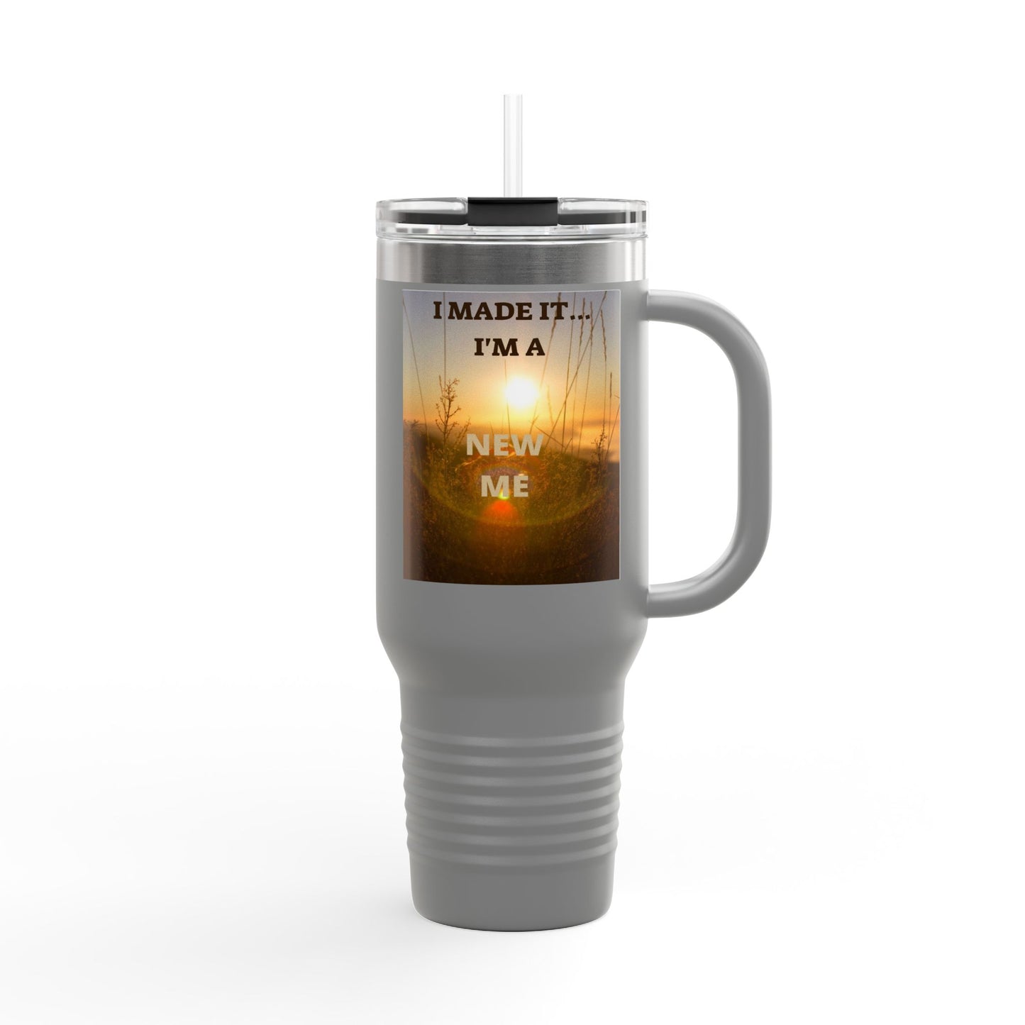 I MADE IT / LEAVING MARKED TRACES Inspiring Insulated Travel Mug, 40oz - Motivational Coffee Cup for New Beginnings, Perfect Gift for Self-Care, Daily Use, Travel Mug, [...]