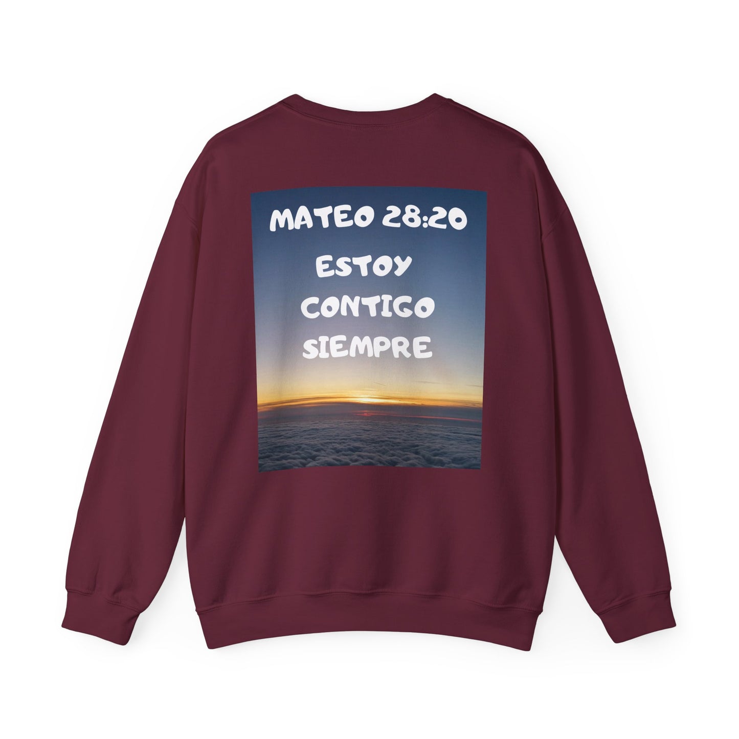 Christian Sweatshirt — Jeremías 29:11 & Mateo 28:20 Inspirational Crewneck