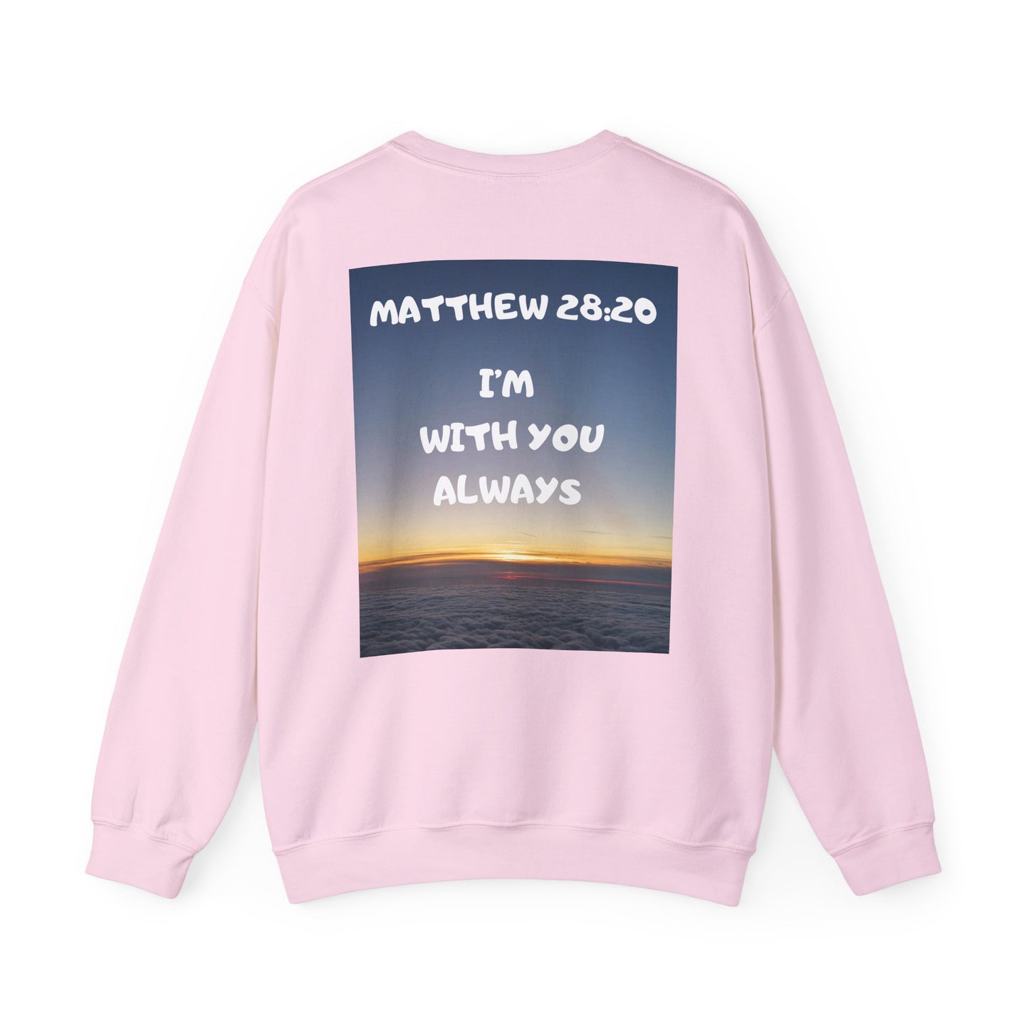 "Jeremiah 29:11 / Matthew 28:20" Christian Crewneck Inspirational Bible Verse Sweatshirt