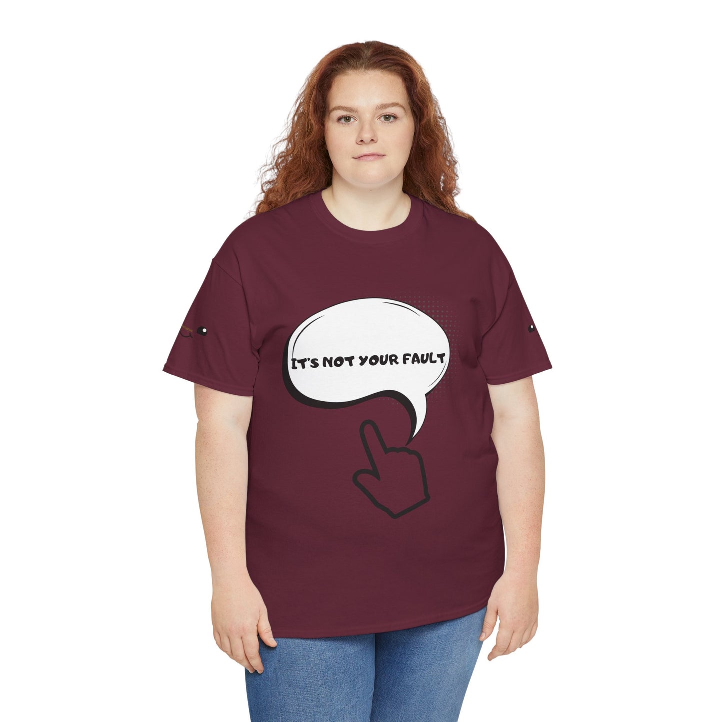 Graphic Tee — "It's Not Your Fault" Comic-Style Pointing Design
