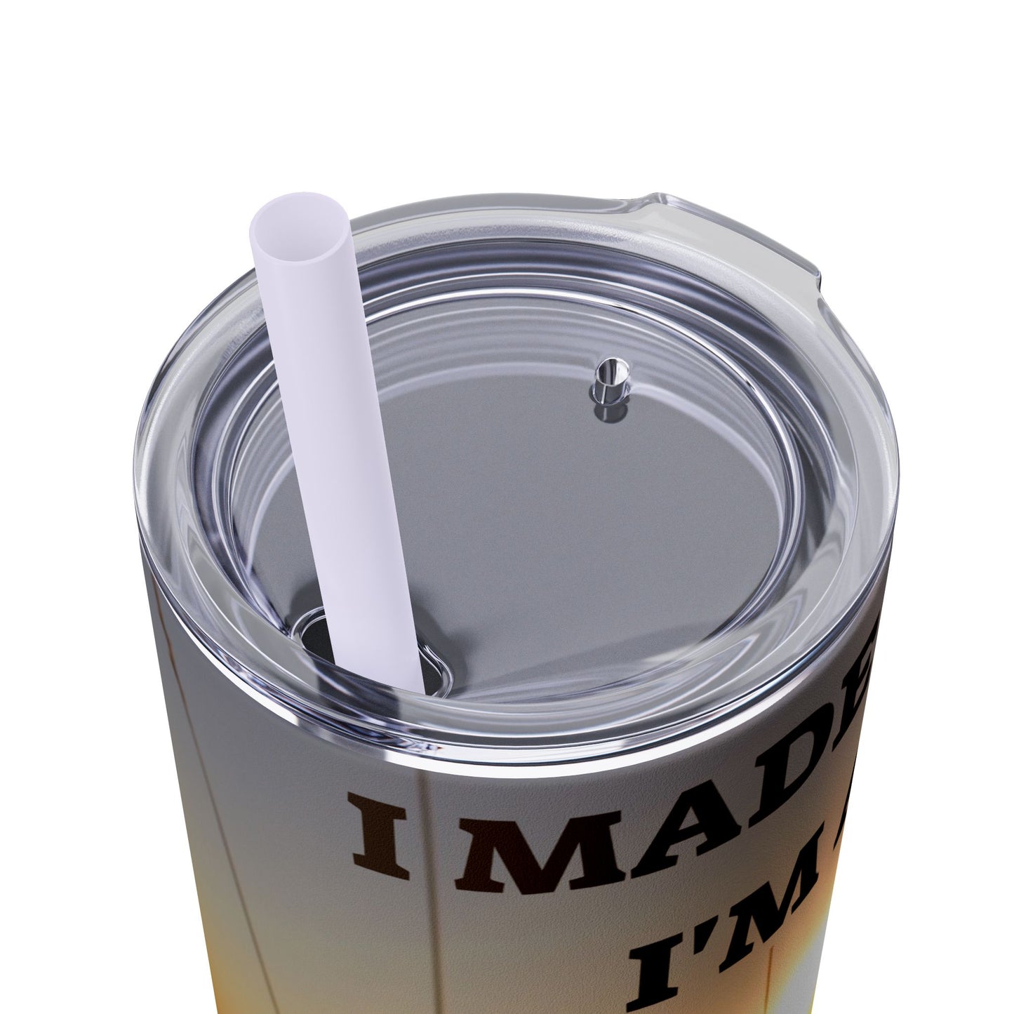 I MADE IT Inspirational Skinny Tumbler, 20oz - Motivational Drinkware for Self-Improvement, Perfect Gift for Wellness Journeys, Birthday, New Year