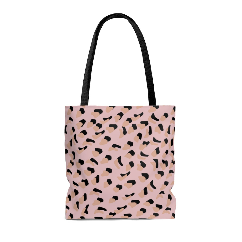 NEW ME IM Pink Leopard Print Shopper Tote Bag Medium