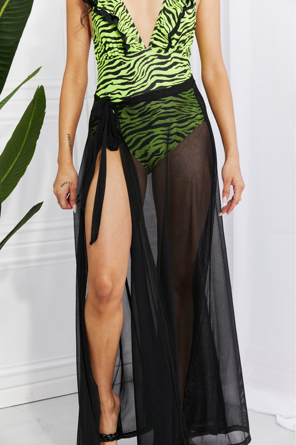 West Swim Beach Is My Runway Mesh Wrap Maxi Cover-Up Skirt