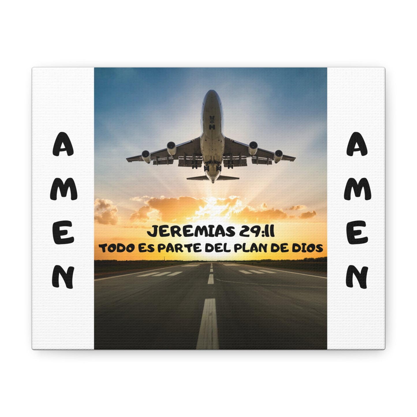 Jeremiah 29:11 ("Todo es parte del plan de Dios") Spanish Christian Airplane Wall Art