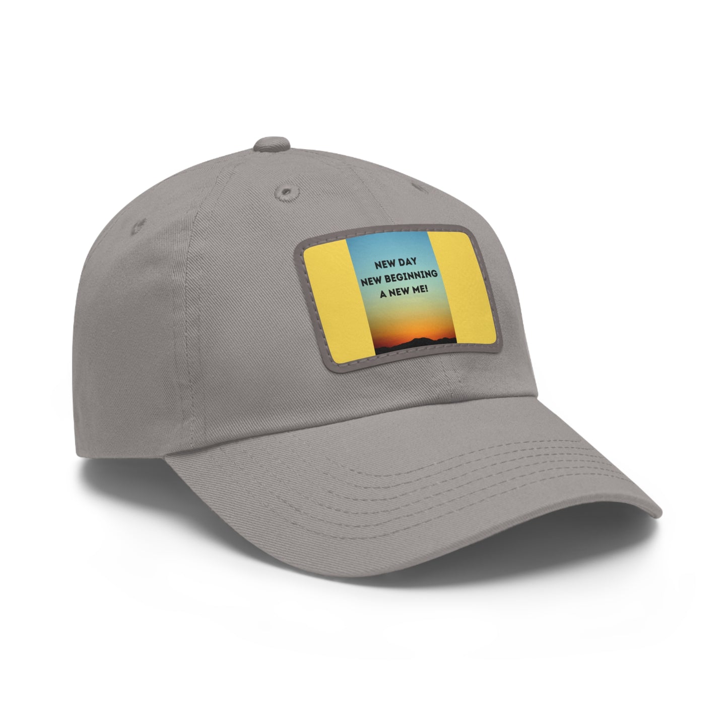 NEW DAY NEW BEGINNING A NEW ME Hat with Leather Patch (Rectangle)