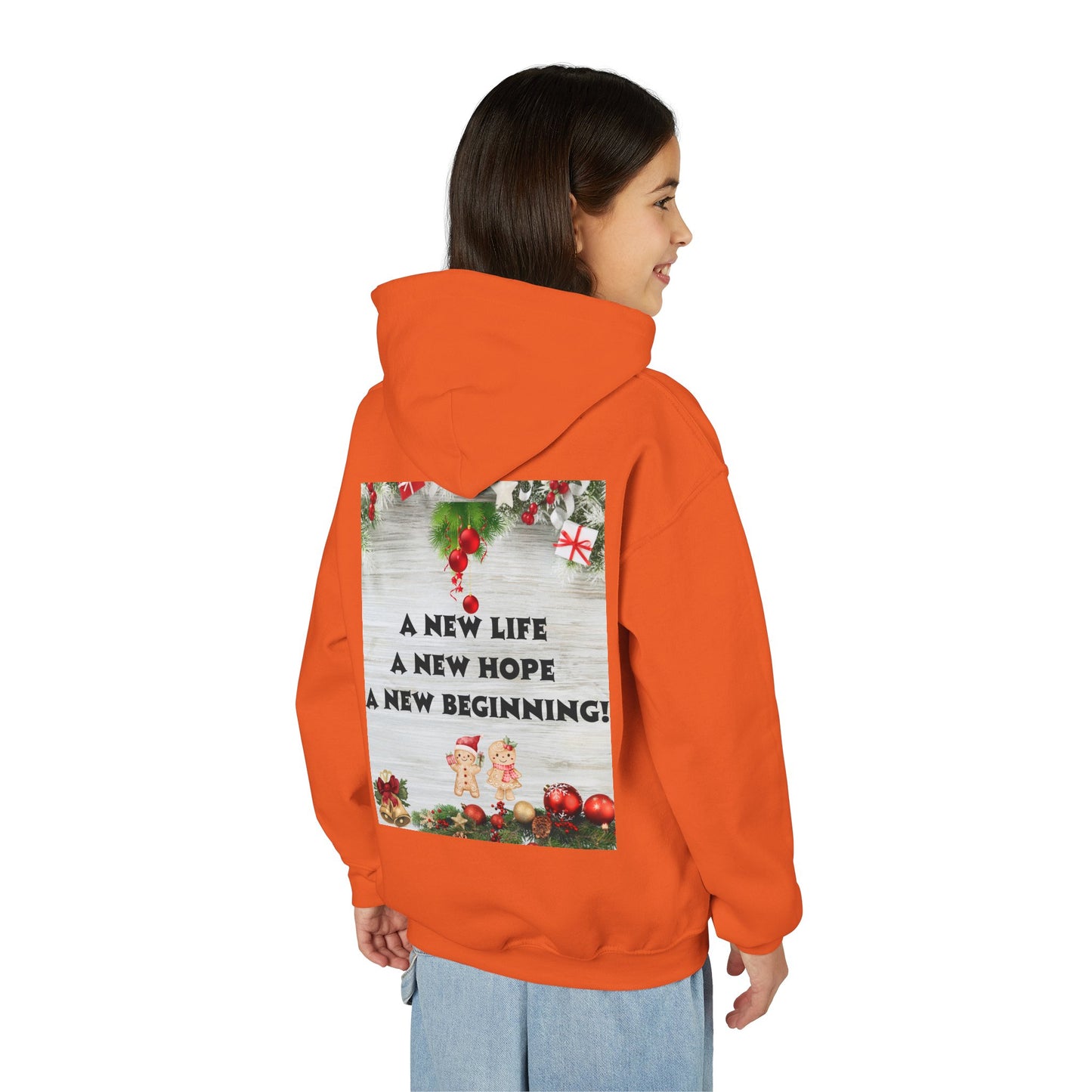 Youth Hooded Sweatshirt - Christmas Cheer, Cozy Holiday Gift, Festive Sweatshirt for Kids, Seasonal Wear, New Year Celebration