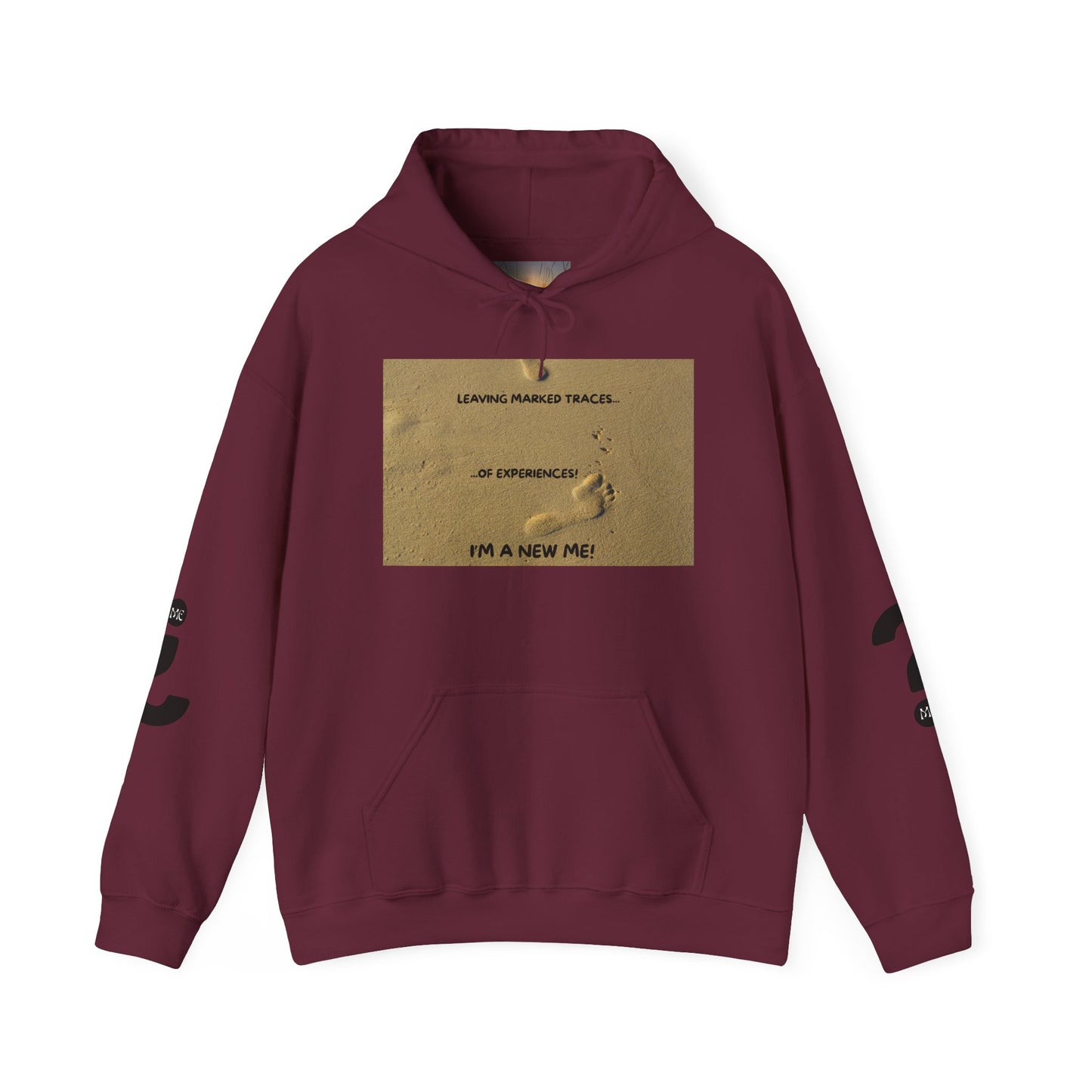 LEAVING MARKED TRACES Unisex Hooded Sweatshirt – Embrace Change, Perfect for Motivational Gifts, Cozy Casual Wear, Comfortable Daily Style, Inspirational Apparel