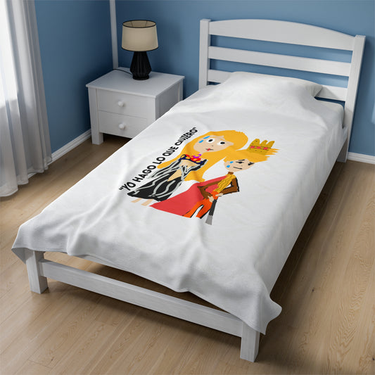 YO HAGO LO QUE QUIERO Velveteen Plush Blanket