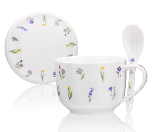 Spring Meadow Mug, lid and spoon 600ml