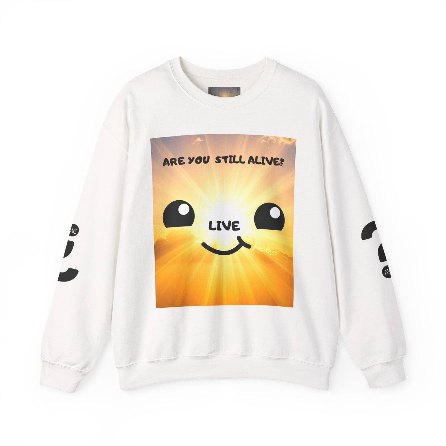 Smile Sun Sweatshirt — "Are You Still Alive?" Positive Graphic Crewneck