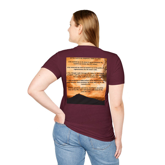 PSALM 23 Comfortable Faith-Inspired T-Shirt with Psalm 23 Design, Spiritual Tee, Christian Apparel, Inspirational Gifts, Everyday Wear