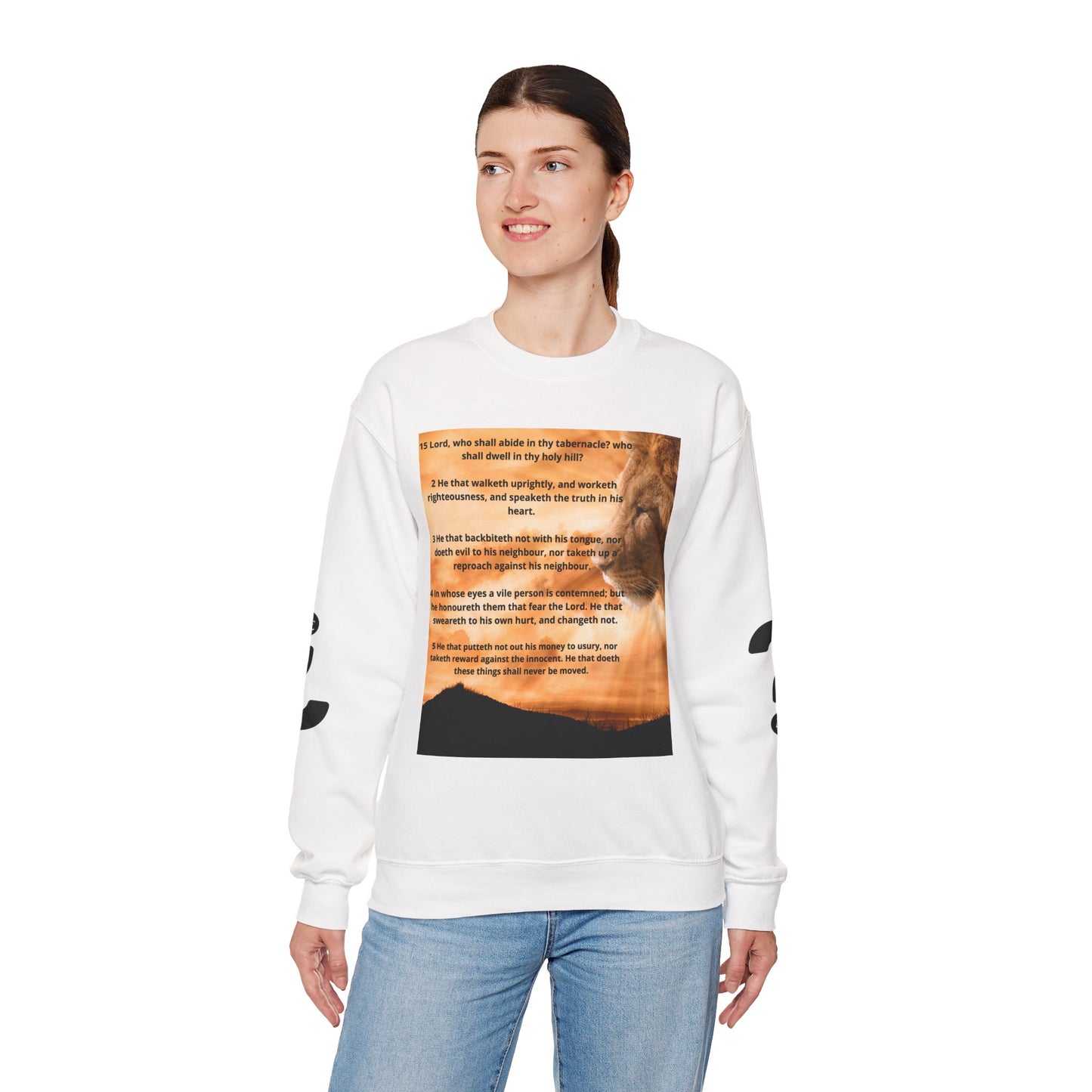 PSALM 15 Lion Crewneck Sweatshirt, Motivational Top for Animal Lovers, Gift Idea for Birthdays, Cozy Apparel for Everyday [...]