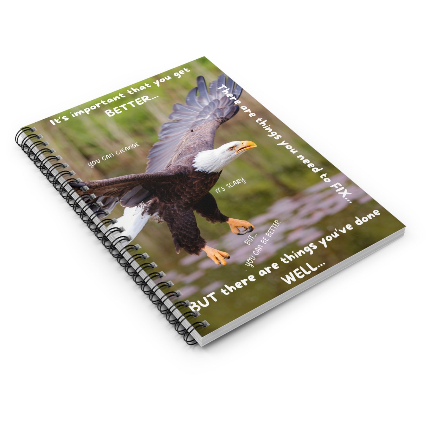 YOU CAN BE BETTER Inspirational Spiral Notebook - Motivational Eagle Design, Goal Setting Journal, Thoughtful Gift for Students and Professionals, [...]