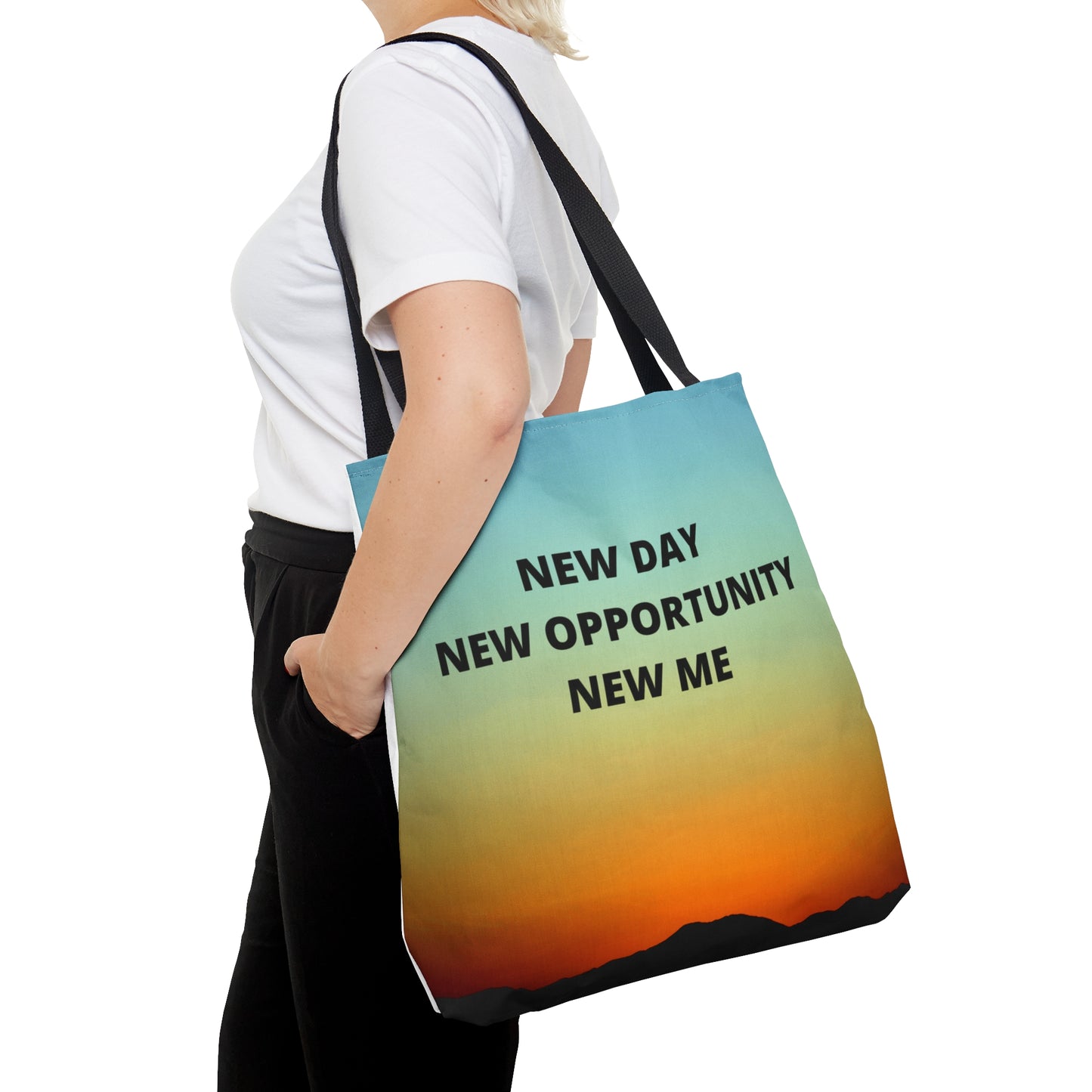 NEW DAY NEW OPPORTUNITY NEW ME Tote Bag (AOP)