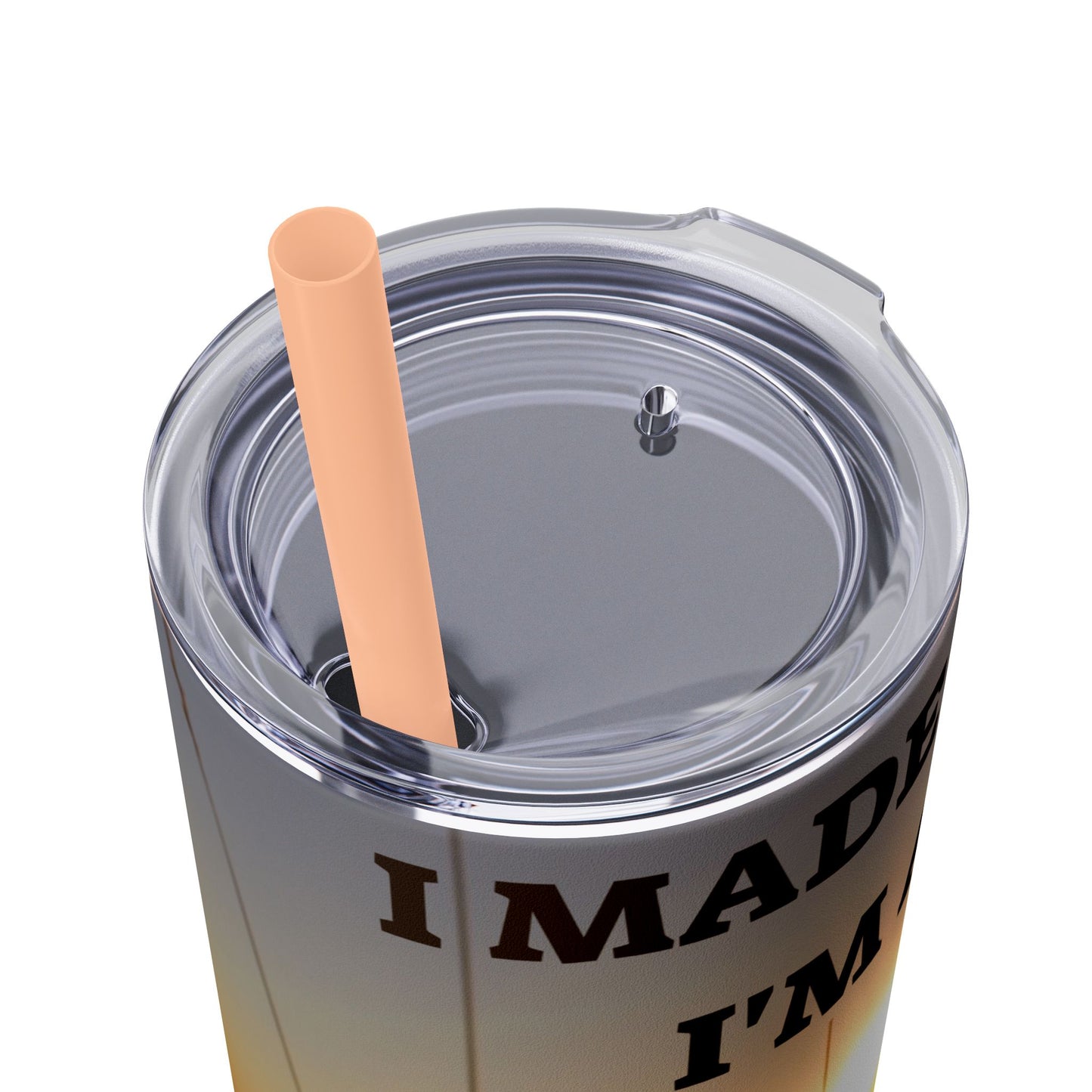 I MADE IT Inspirational Skinny Tumbler, 20oz - Motivational Drinkware for Self-Improvement, Perfect Gift for Wellness Journeys, Birthday, New Year