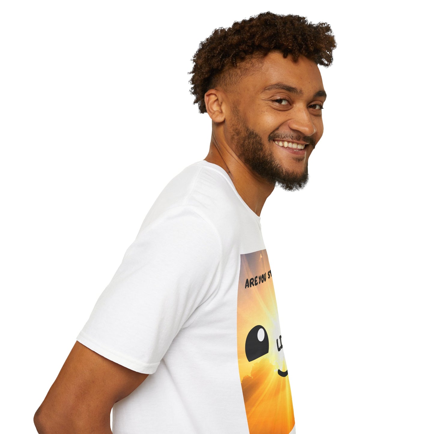Live Smiley T-Shirt — 'Are You Still Alive?' Sunburst Positive Tee