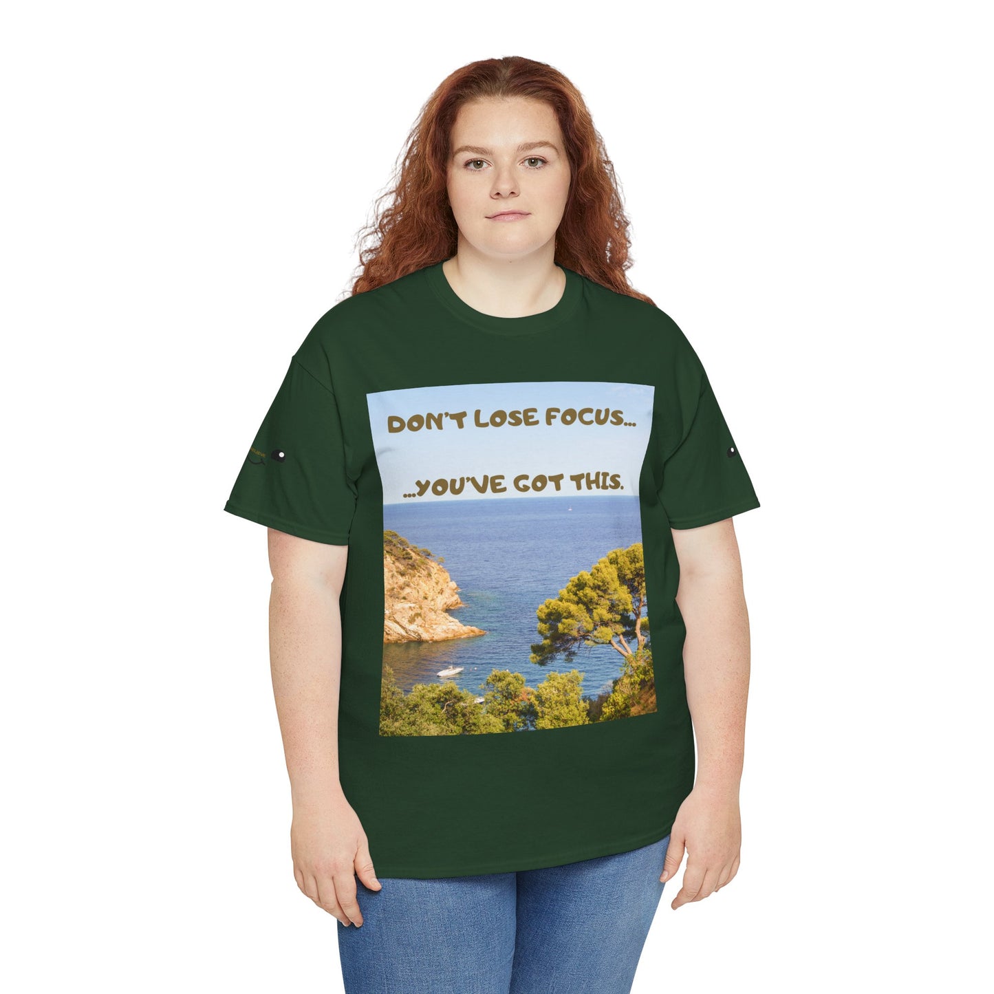 Motivational Tee — "Don't Lose Focus, You've Got This" Beach Graphic