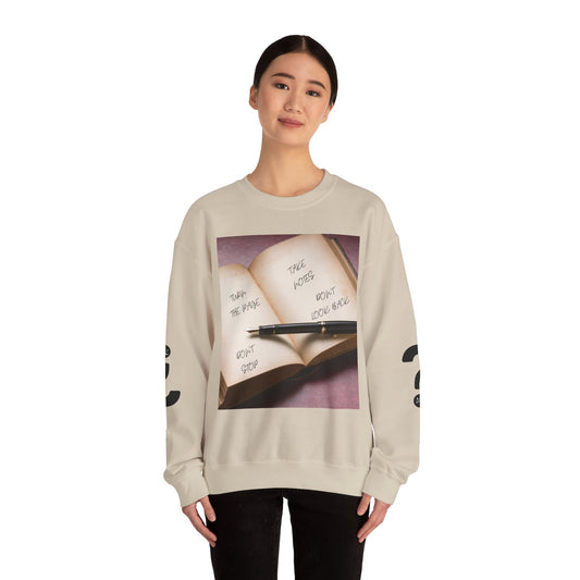 TURN THE PAGE Inspirational Sweatshirt for Note-Takers, Cozy Crewneck, Motivational Gift, Book Lovers, Back-to-School Apparel