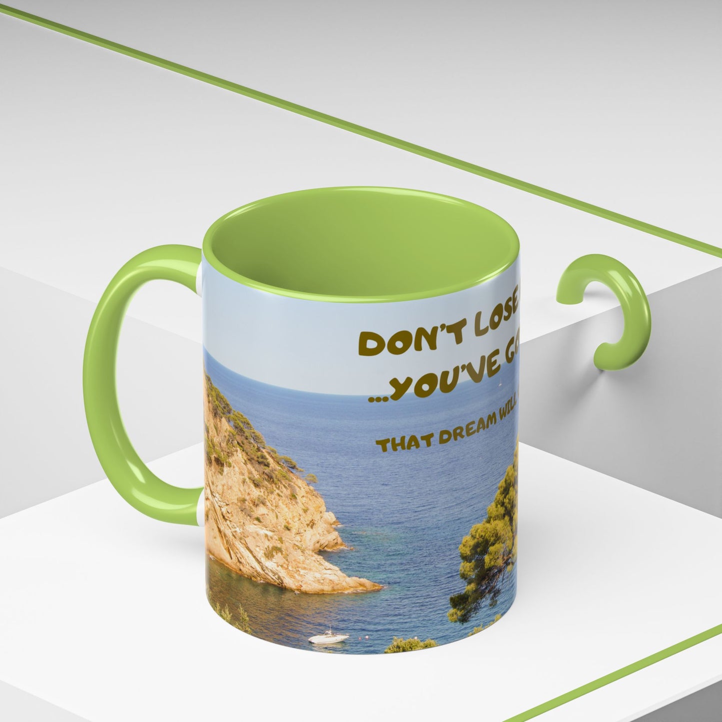 Inspirational Coastal Coffee Mug - "Don't Lose Focus... You've Got This" Accent Mug