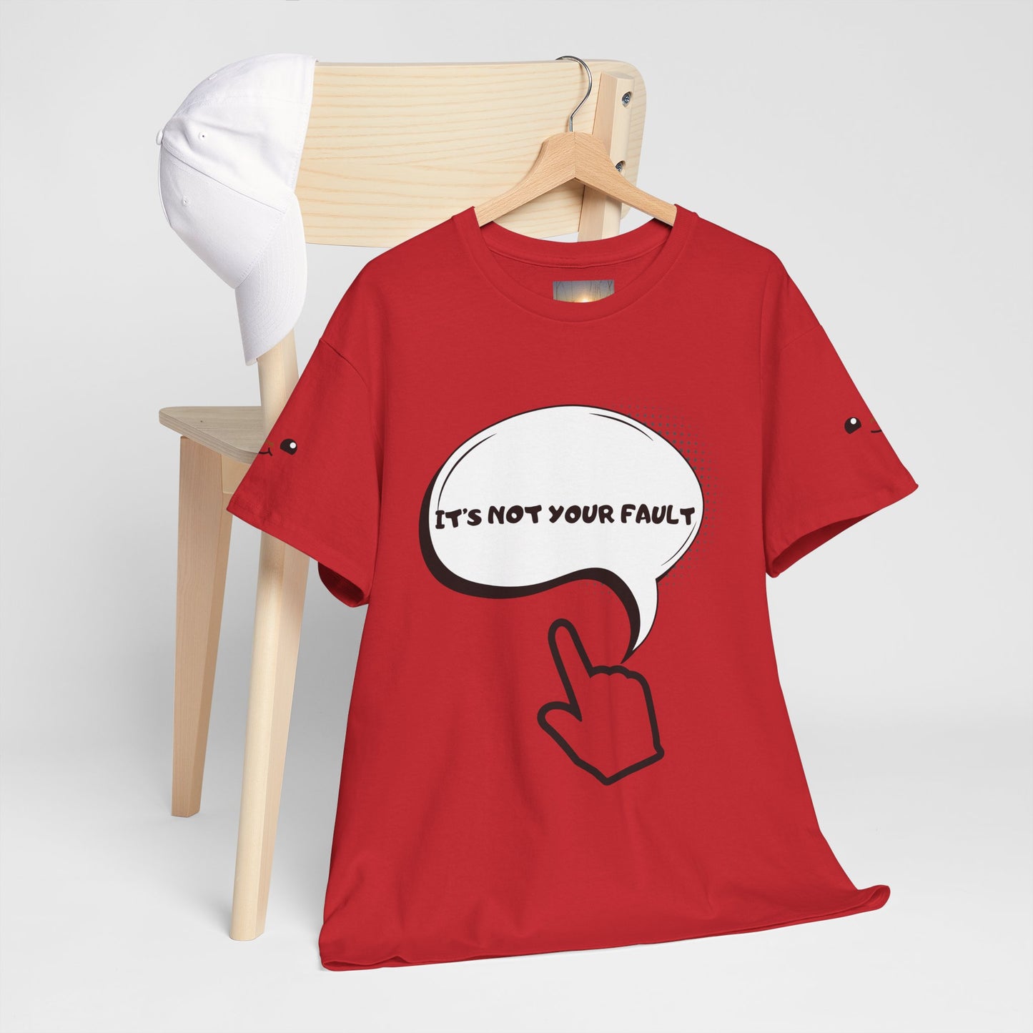Graphic Tee — "It's Not Your Fault" Comic-Style Pointing Design