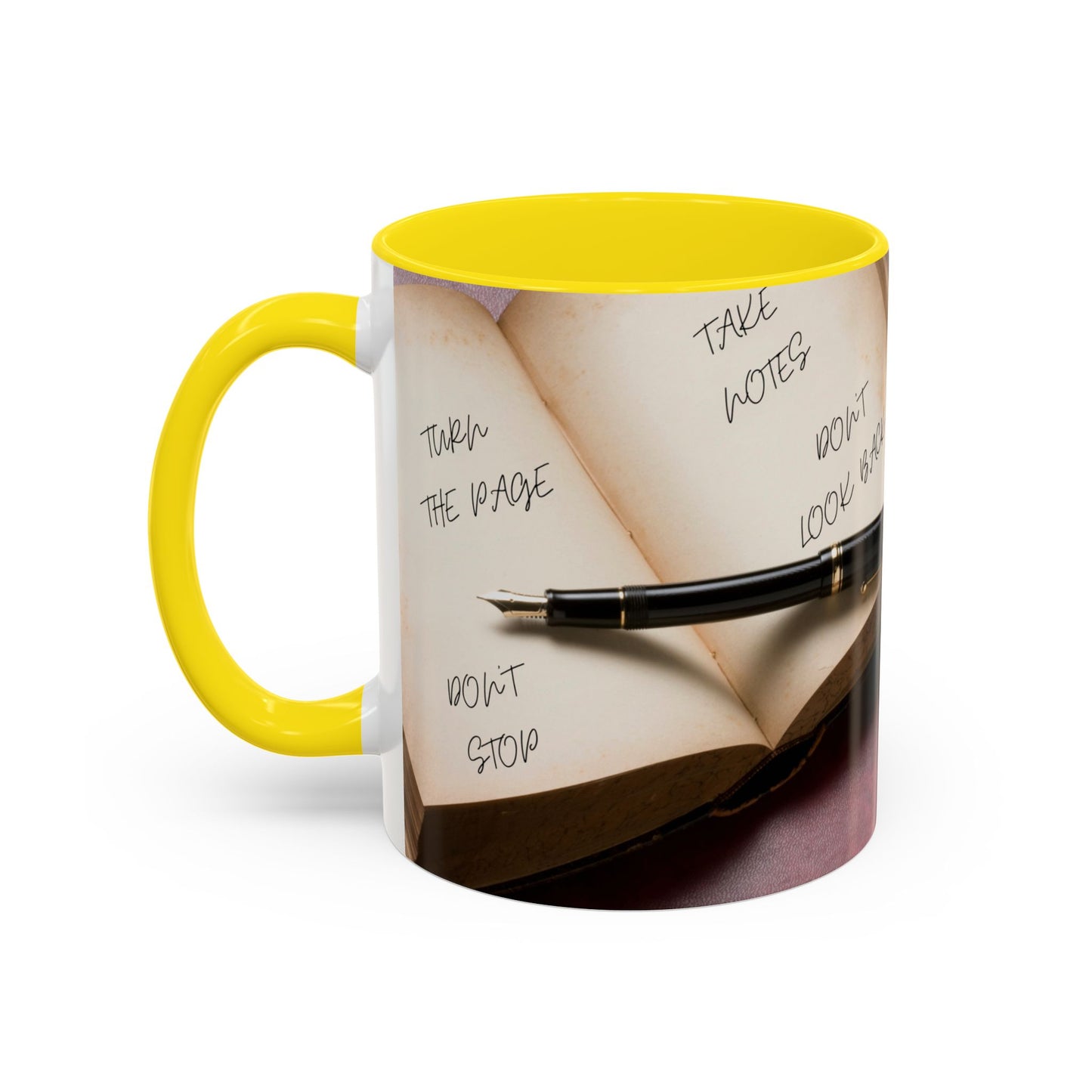 TURN THE PAGE NO TE DETENGAS Inspirational Accent Coffee Mug - Motivational Quotes, Perfect for Home or Office, Gift for Friends, Encouragement, Self-care