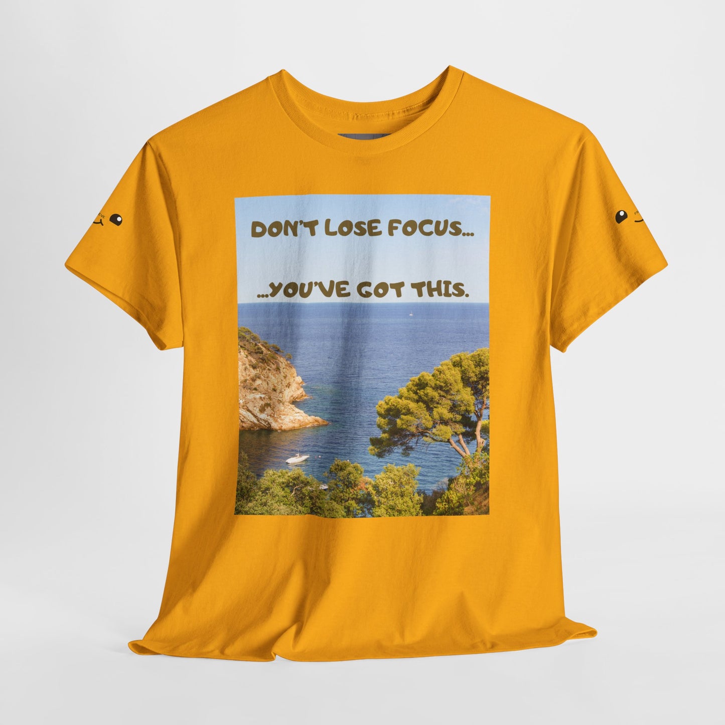 Motivational Tee — "Don't Lose Focus, You've Got This" Beach Graphic