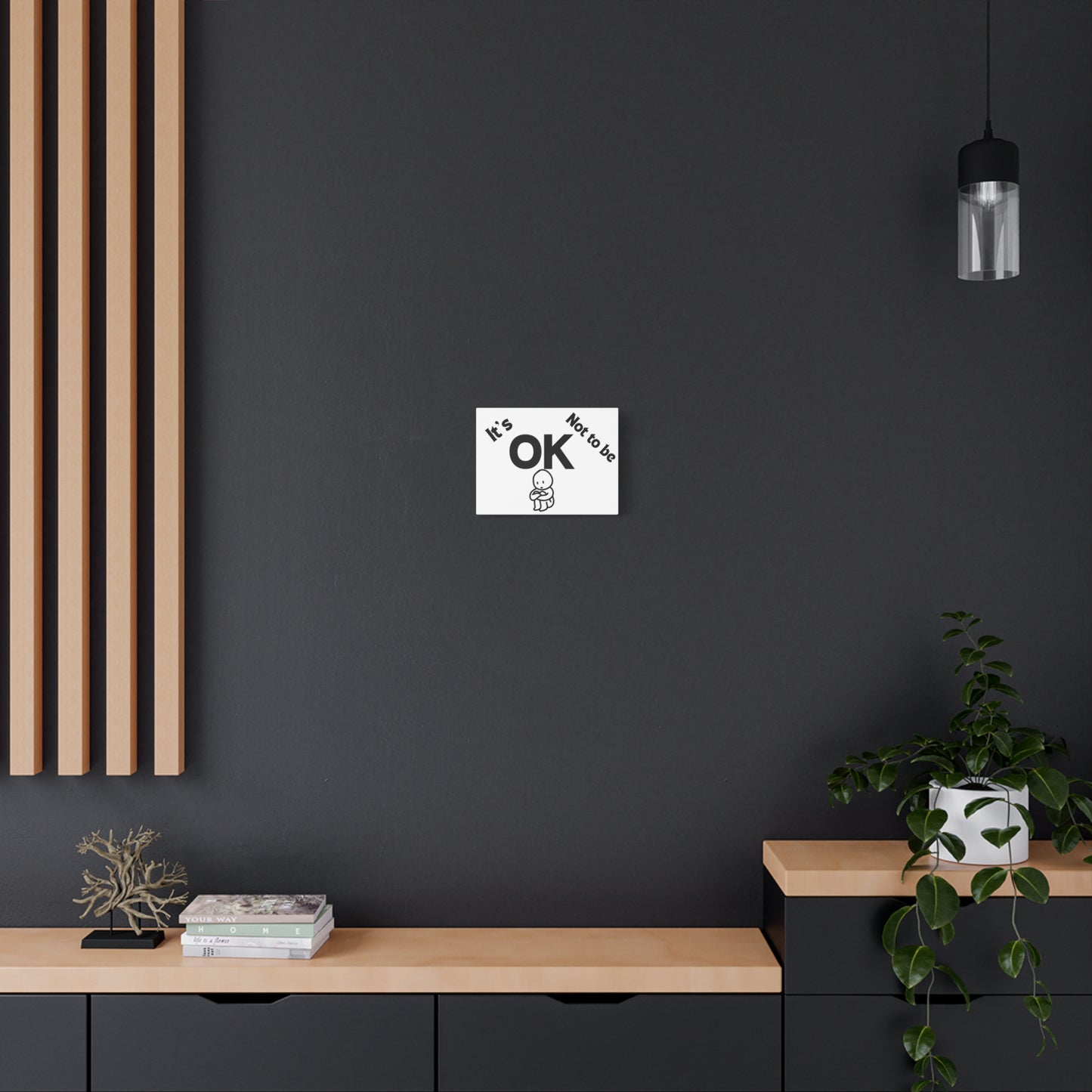 IT'S OK Emotional Canvas Art, Wall Decor, Mental Health Print, Inspirational Gift, Self-Care Art, Motivational Wall Art