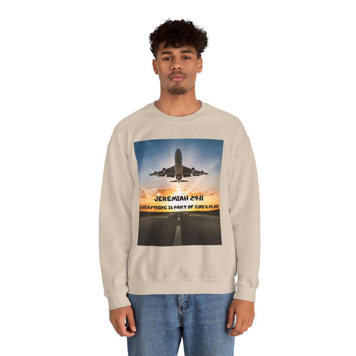 "Jeremiah 29:11 / Matthew 28:20" Christian Crewneck Inspirational Bible Verse Sweatshirt
