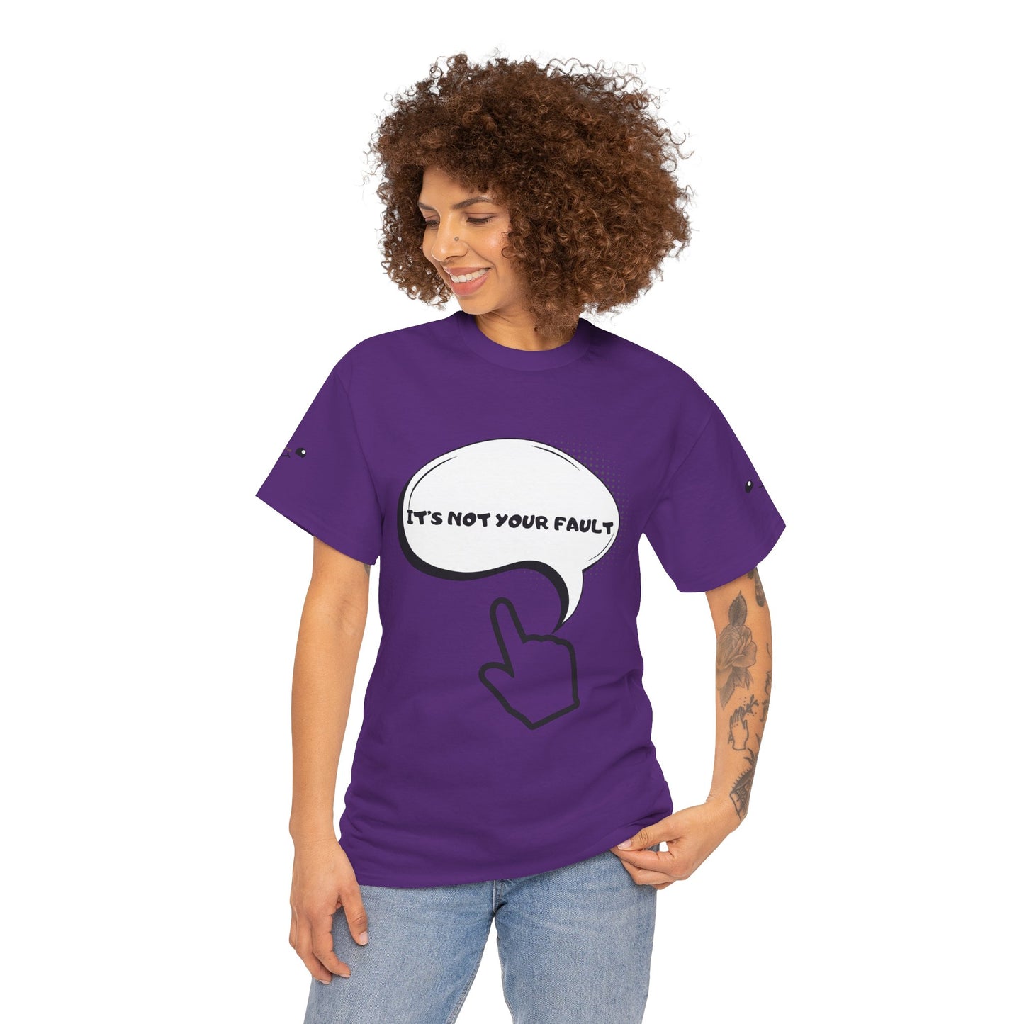 Graphic Tee — "It's Not Your Fault" Comic-Style Pointing Design