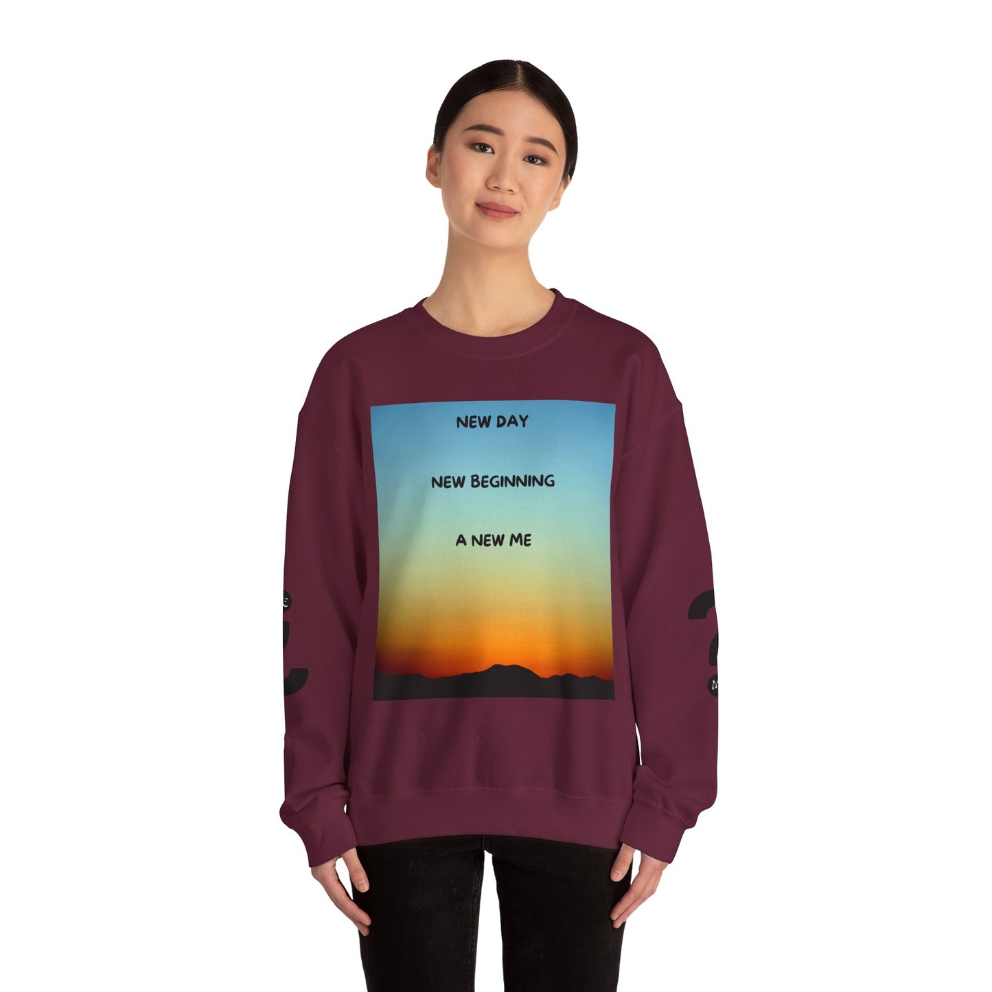 NEW DAY NEW BEGINNING A NEW ME Crewneck Sweatshirt - New Day, New Beginning, A New Me, Motivational Apparel, Cozy Gift for Her, Affirmation Sweater, [...]