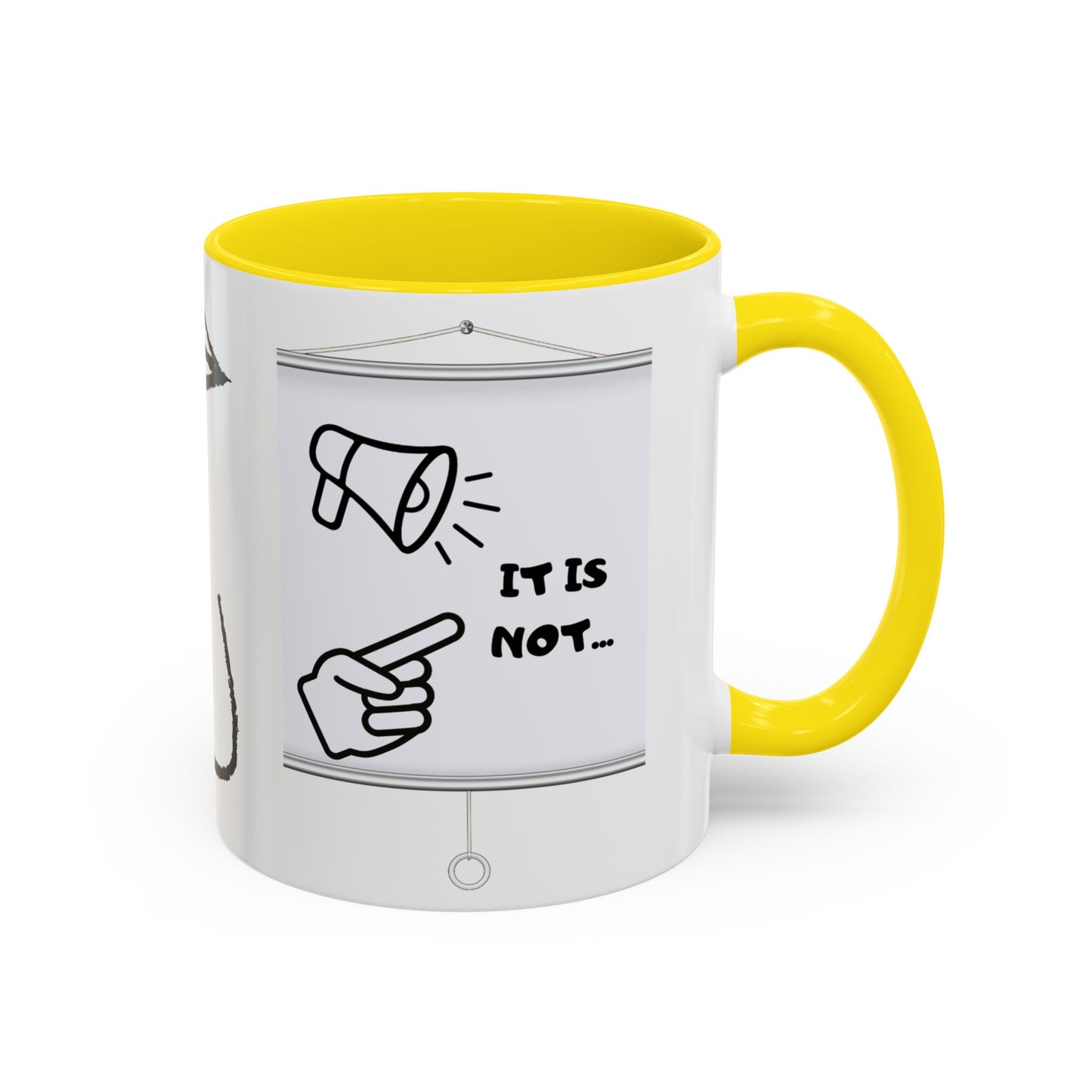 Accent Coffee Mug — Funny 'It Is Not your Fault' Doodle Cartoon Mug (11/15oz)