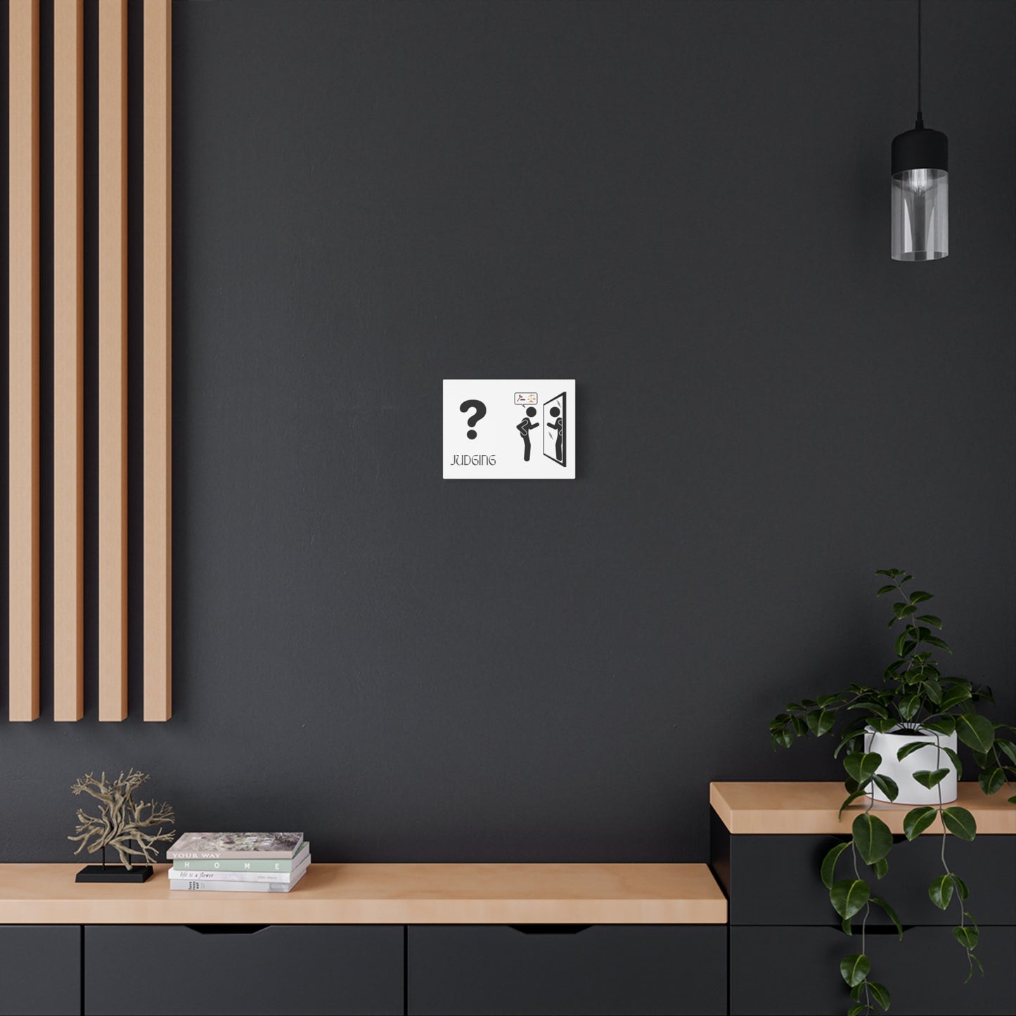 Judging Canvas Art - Thought-Provoking Wall Decor for Home or Office, Perfect Gift for Self-Reflection