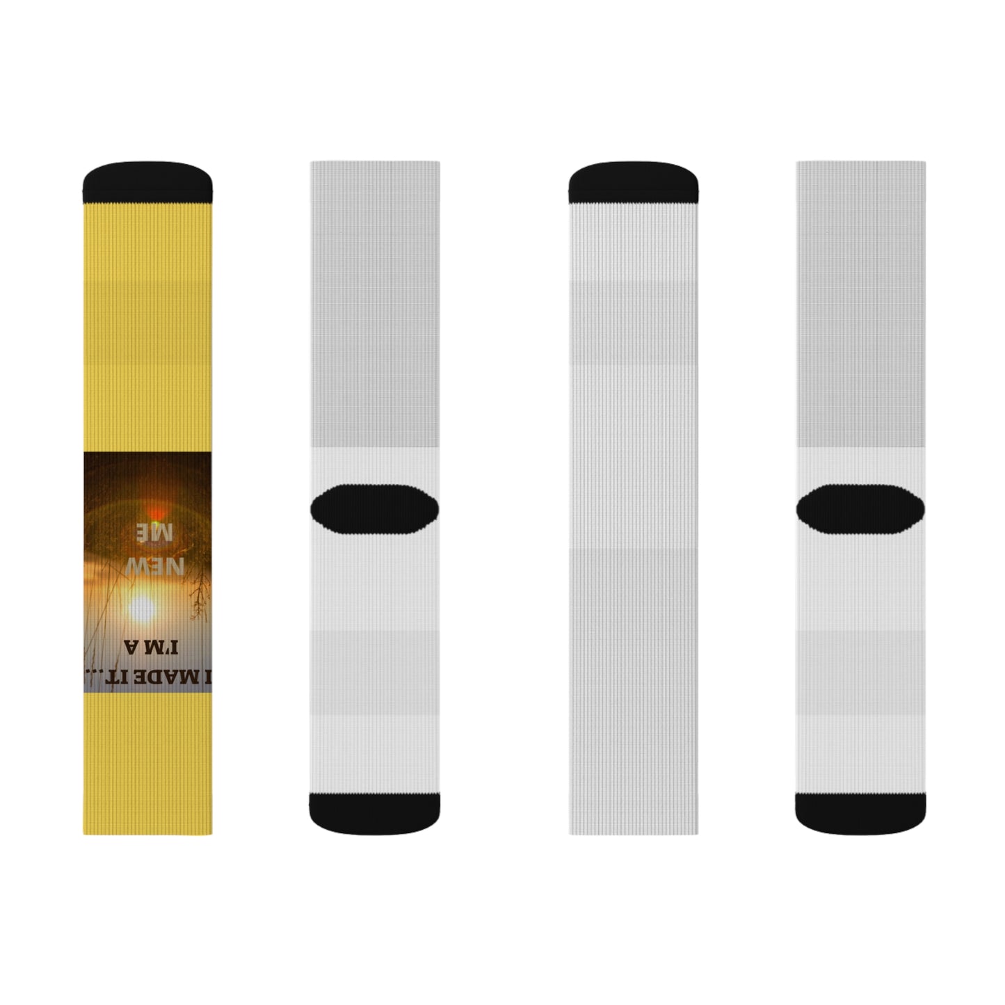 I MADE IT I'M A NEW ME Sublimation Socks