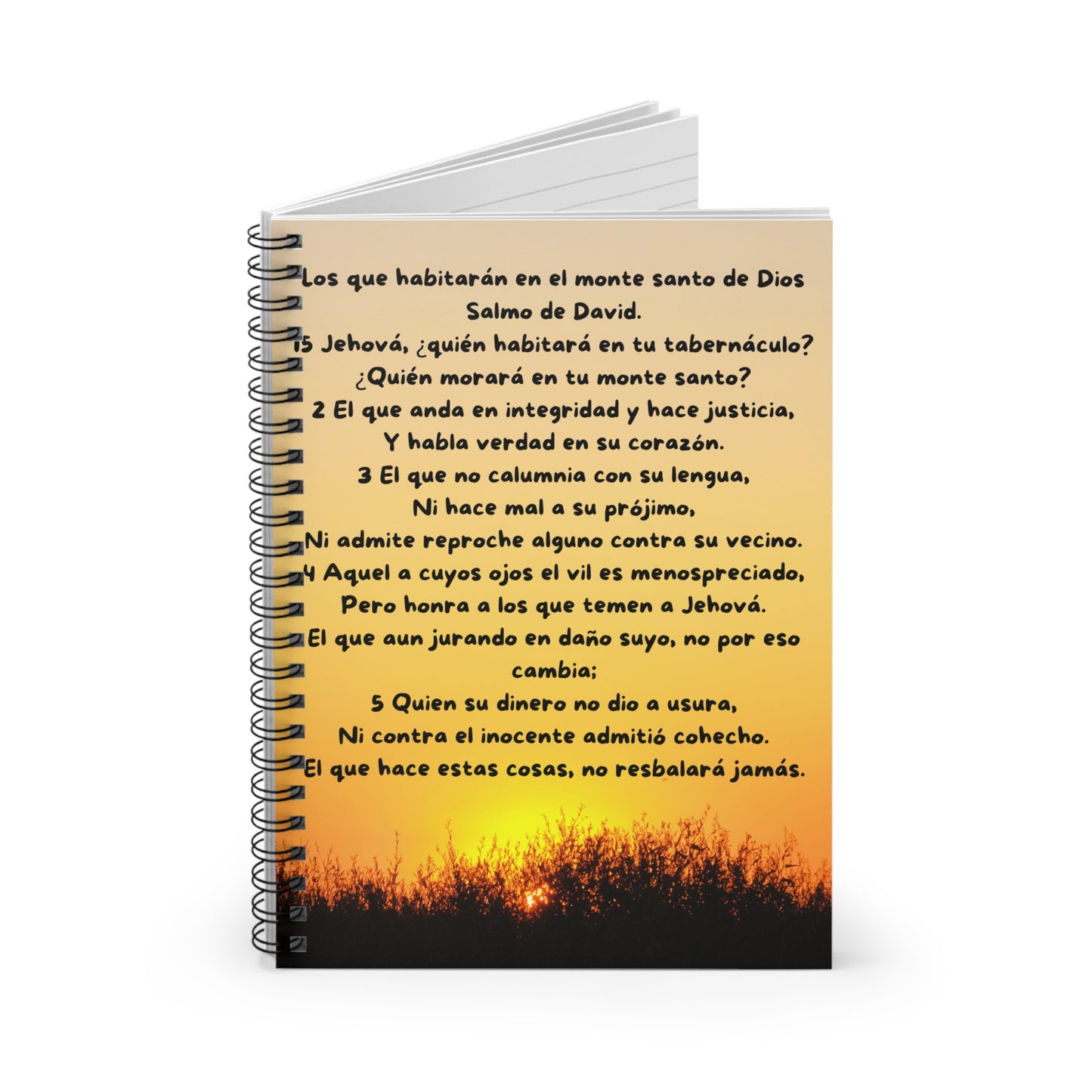 SALMO 15 Spiritual Inspirational Spiral Notebook - Ruled Line, Bible Verse Journal, Gratitude Planner, Christian Gift, Prayer Note Book, [...]