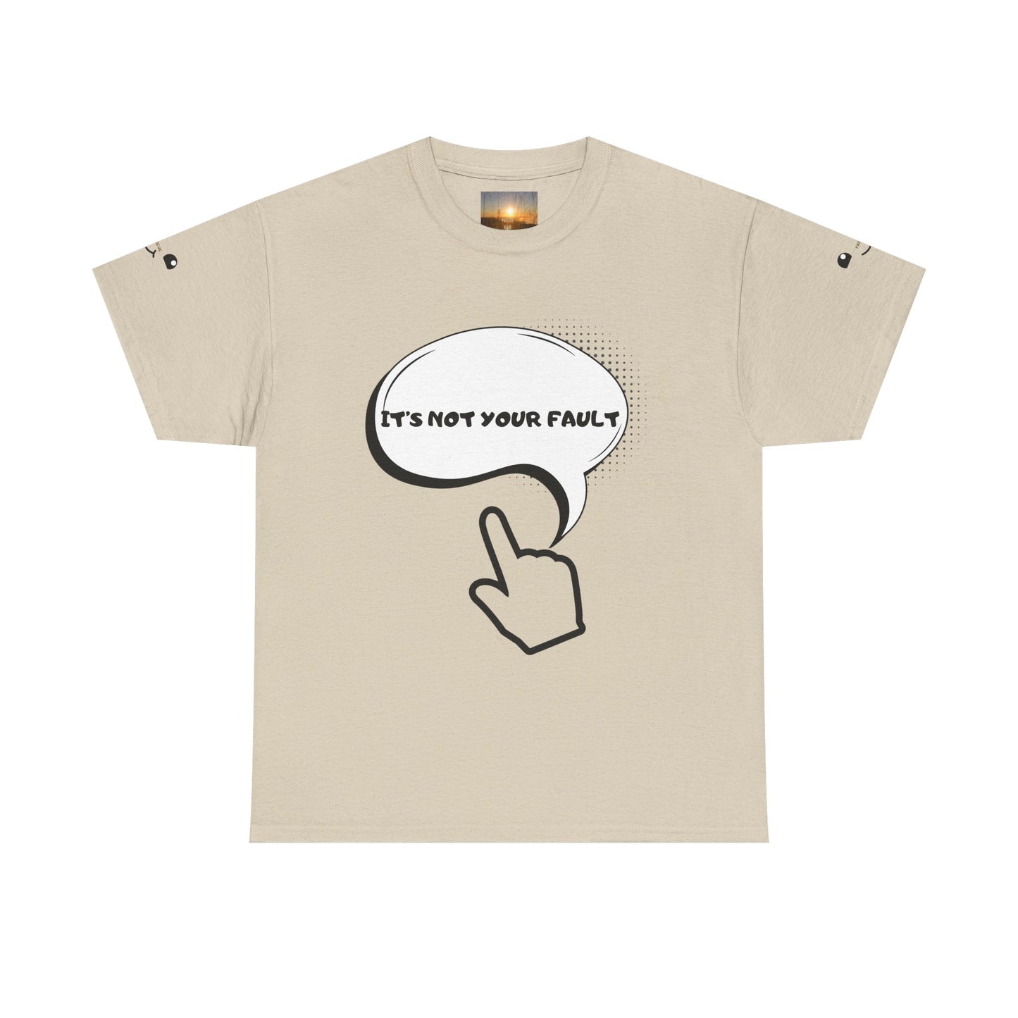 Graphic Tee — "It's Not Your Fault" Comic-Style Pointing Design