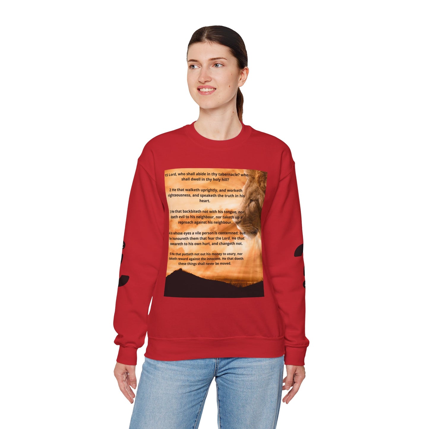PSALM 15 Lion Crewneck Sweatshirt, Motivational Top for Animal Lovers, Gift Idea for Birthdays, Cozy Apparel for Everyday [...]